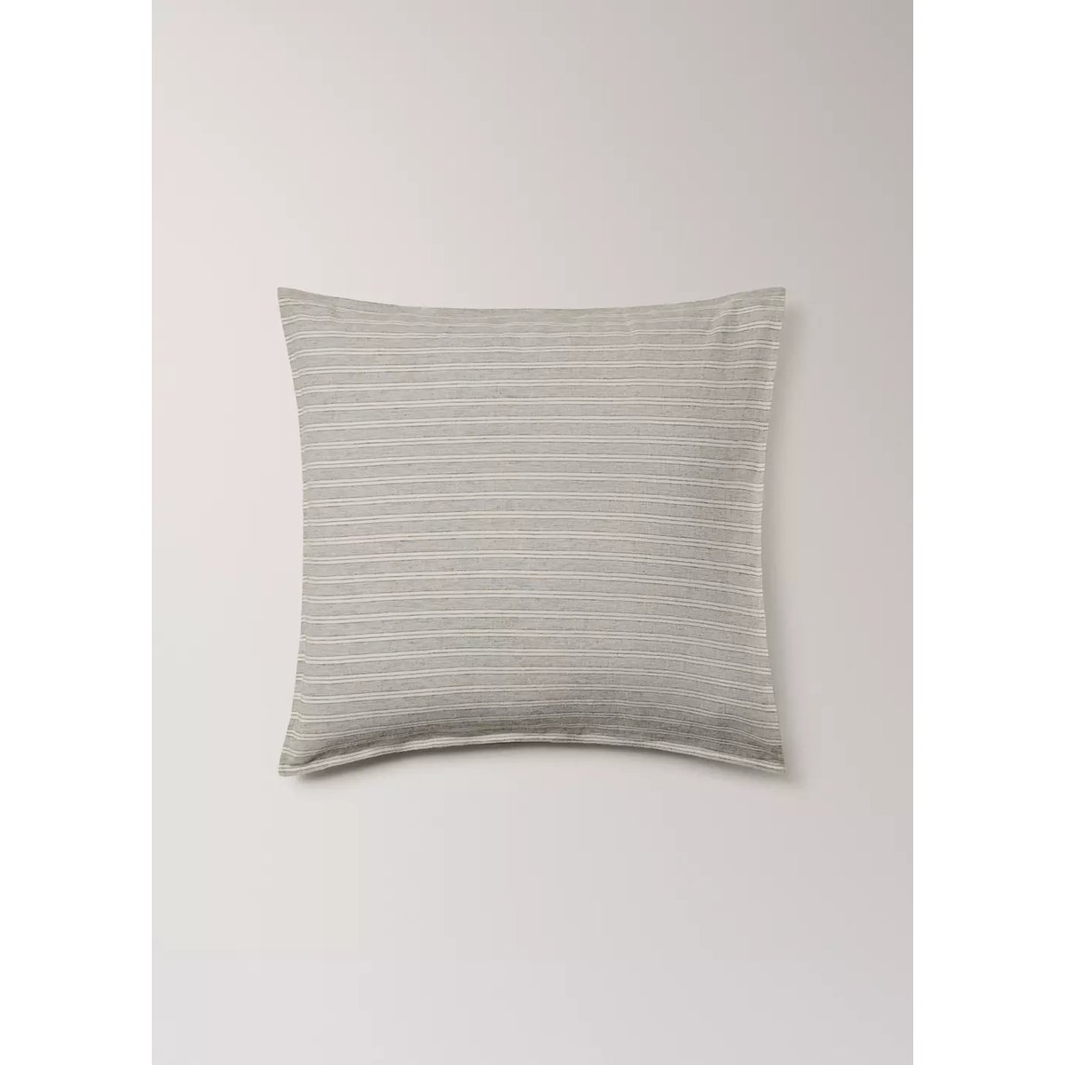 Taie d’oreiller lin coton à rayures 60x60 cm sable, MANGO HOME