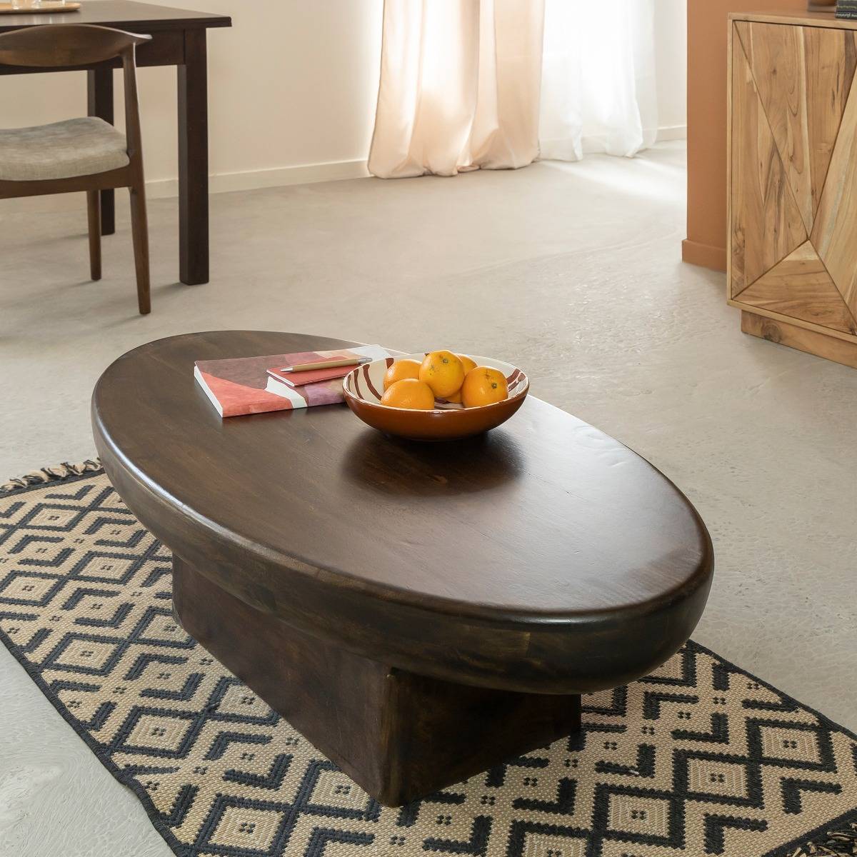 Table basse en bois de manguier MORANA bois foncé, MADE IN MEUBLES 