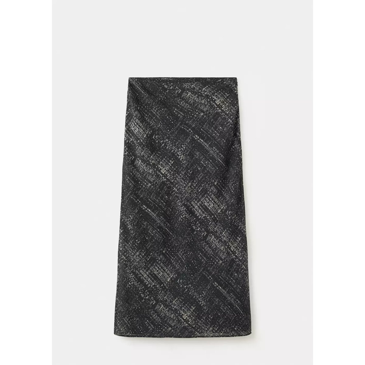 Jupe longue à imprimé métallisé noir, MANGO TEEN