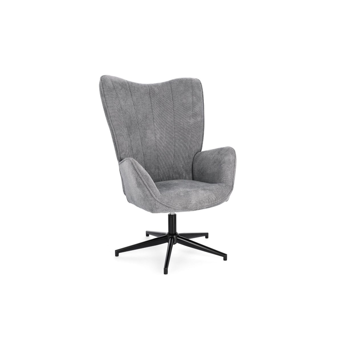 Fauteuil de salon pivotant en tissu à accoudoirs dossier haut - IGOR gris, HELLIN, DEPUIS 1862