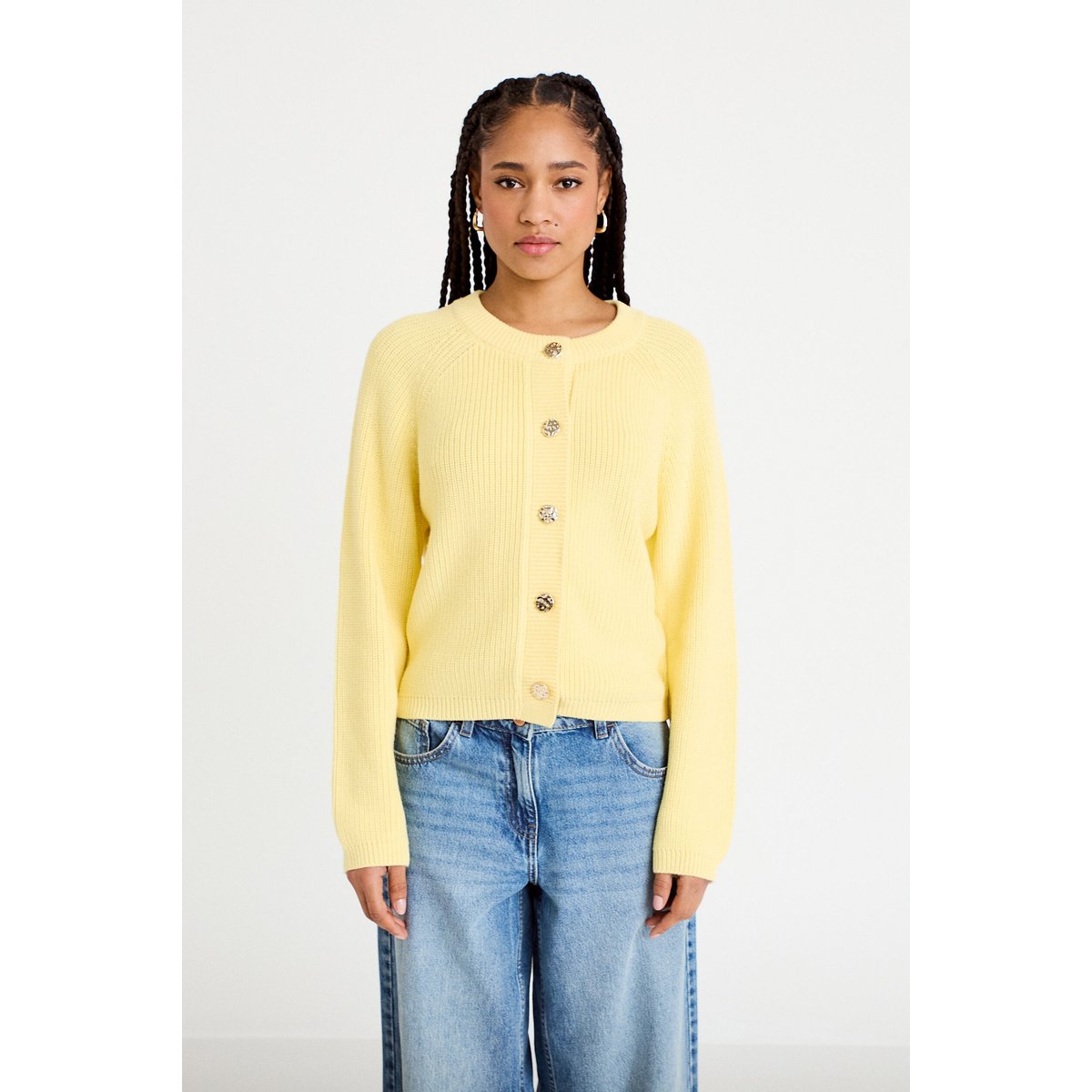 Gilet manches longues jaune clair, CACHE CACHE