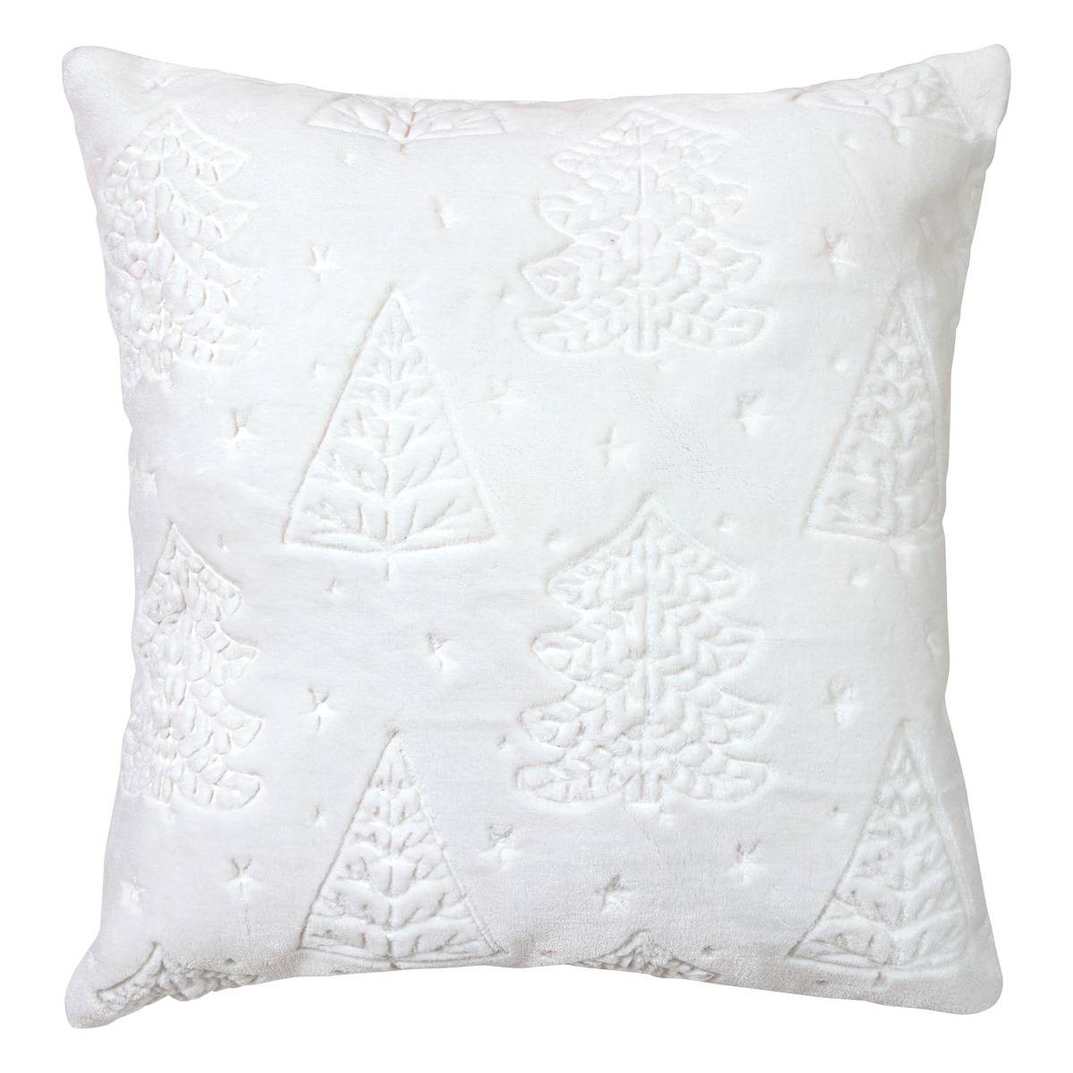 COUSSIN EMB SAPIN BLANC 45X45 blanc, ATMOSPHERA