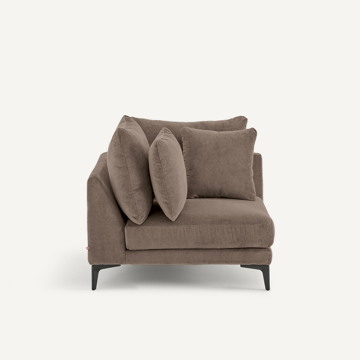 Canapé d'angle en velours stone, MODERNISTE gris moka, EMMANUEL GALLINA X AM.PM