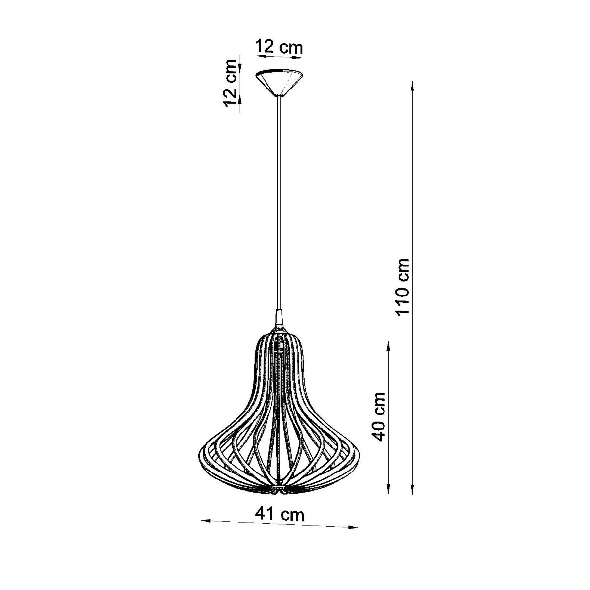 Suspension Bois Bois Naturel E27 1 Elza marron, EDEN