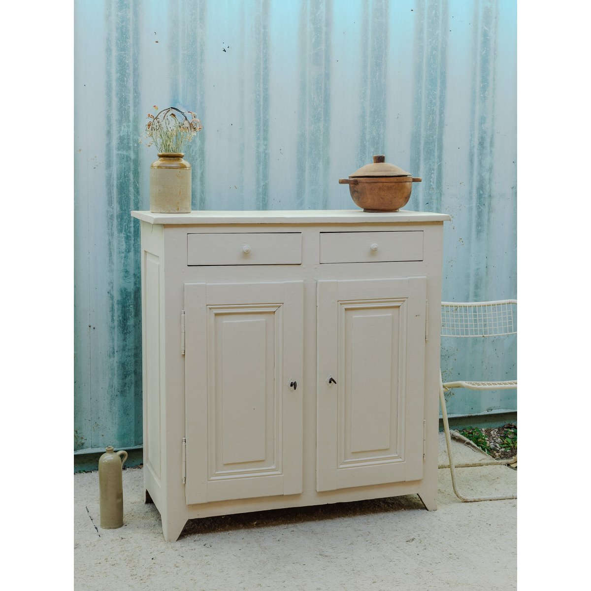 Buffet en bois beige clair Gilbert N°1909 - Bon état beige, DEBONGOUT