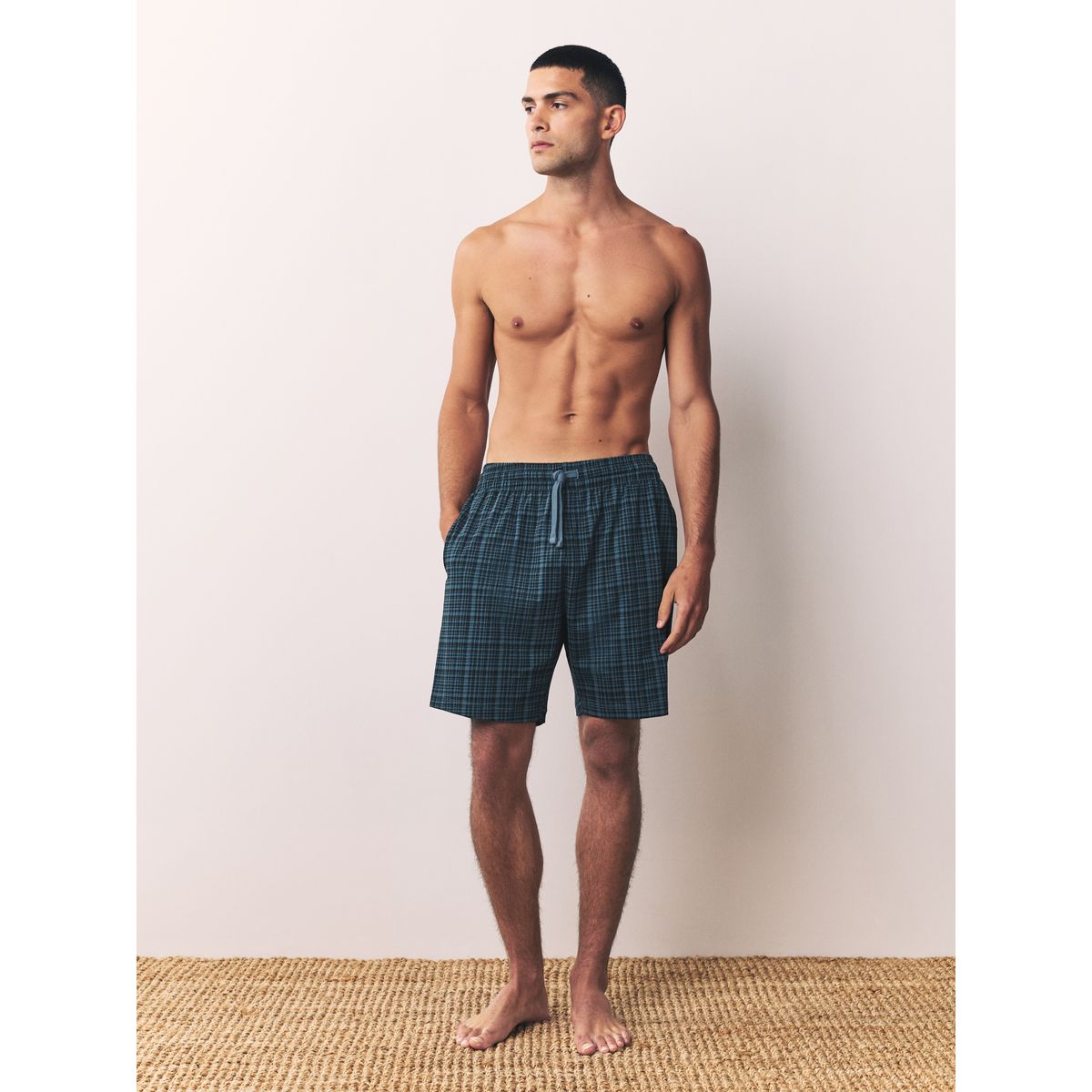 Short pyjama en jersey à carreaux, lot de 2 bleu marine, NEXT