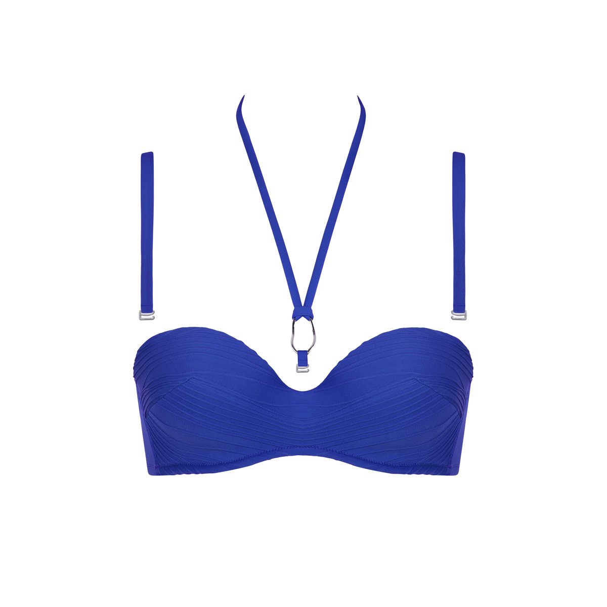 Haut maillot de bain bandeau balconnet préformé SORRENTO bleu, LISCA
