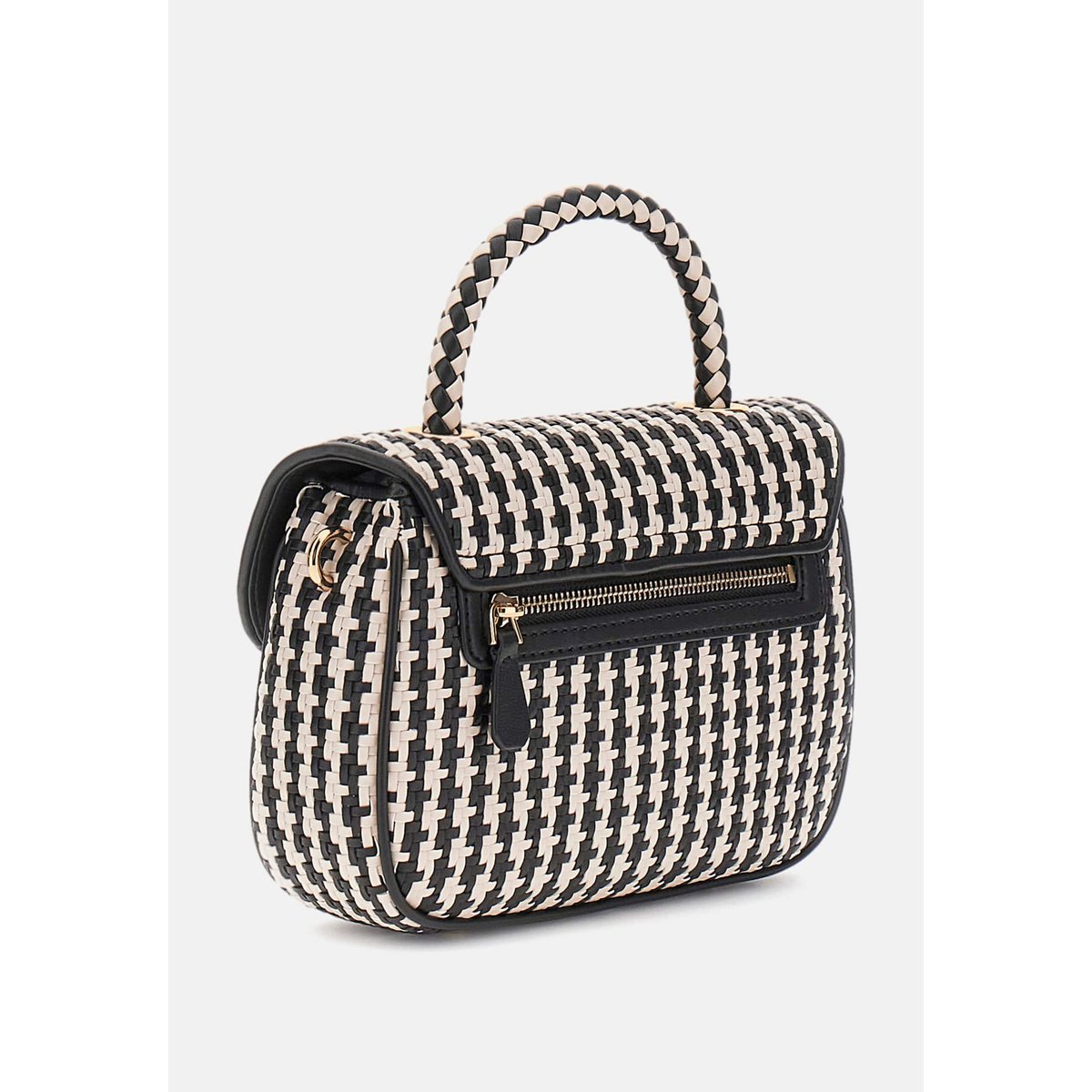 Mini Sac À Main Mirema Tressé noir multi, GUESS