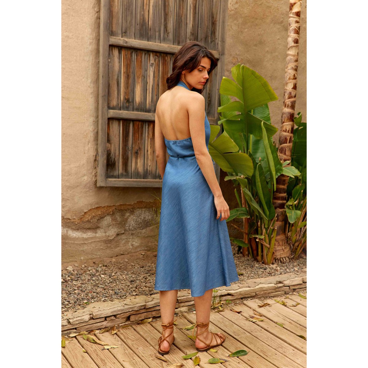 Robe longueur midi évasée uni RENNY 93-double wash, LA PETITE ETOILE