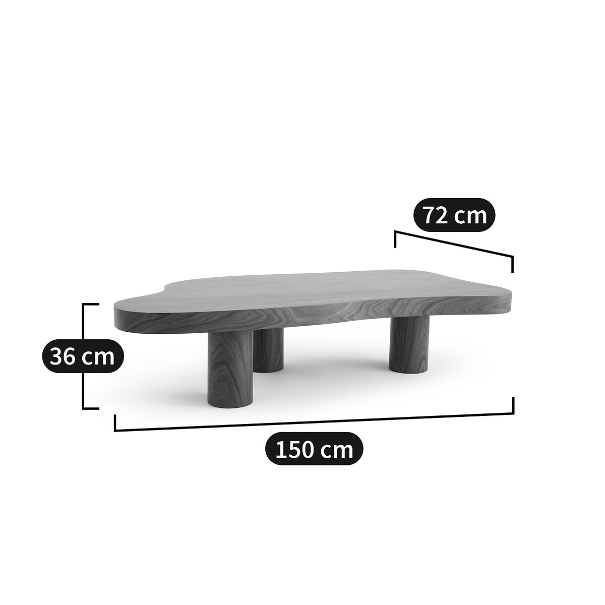 Table basse en plaqué palissandre, Kopatine palissandre, AM.PM