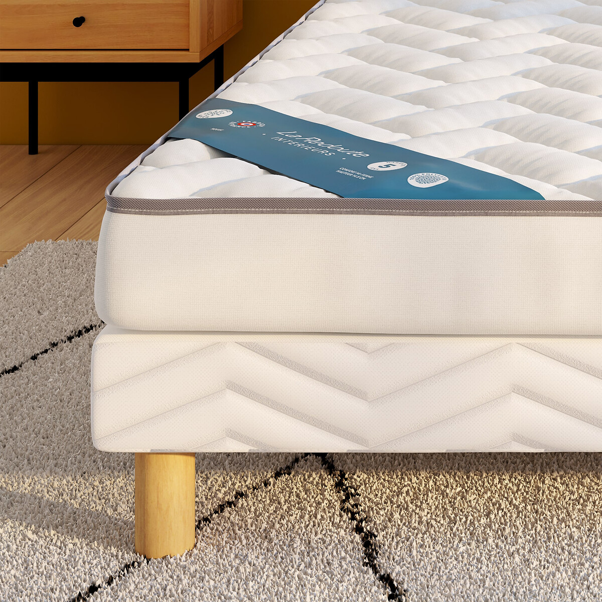 Matelas mousse, soutien mi-ferme, accueil moelleux blanc écru, LA REDOUTE INTERIEURS