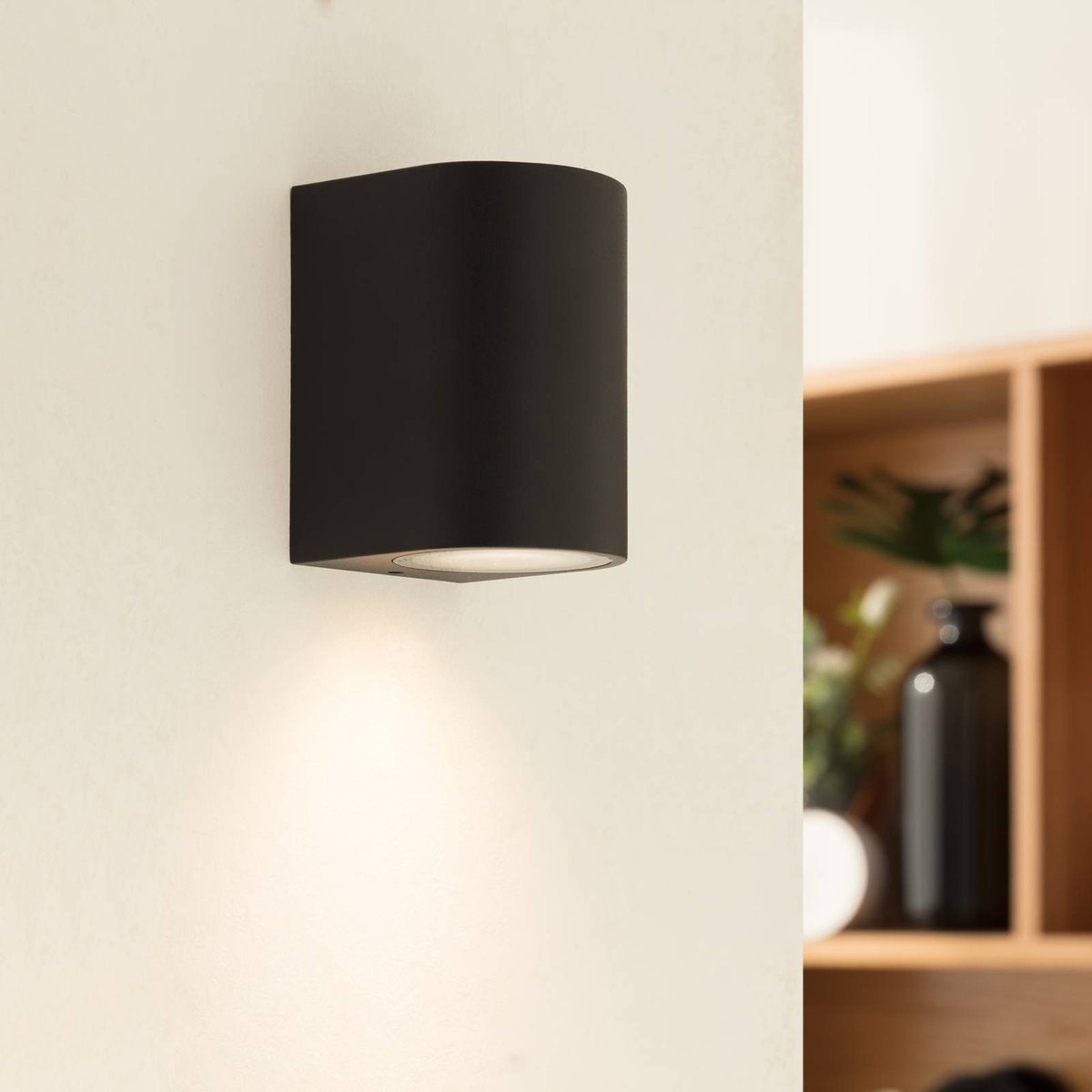 Applique extérieure en aluminium moderne noir, PRIOS