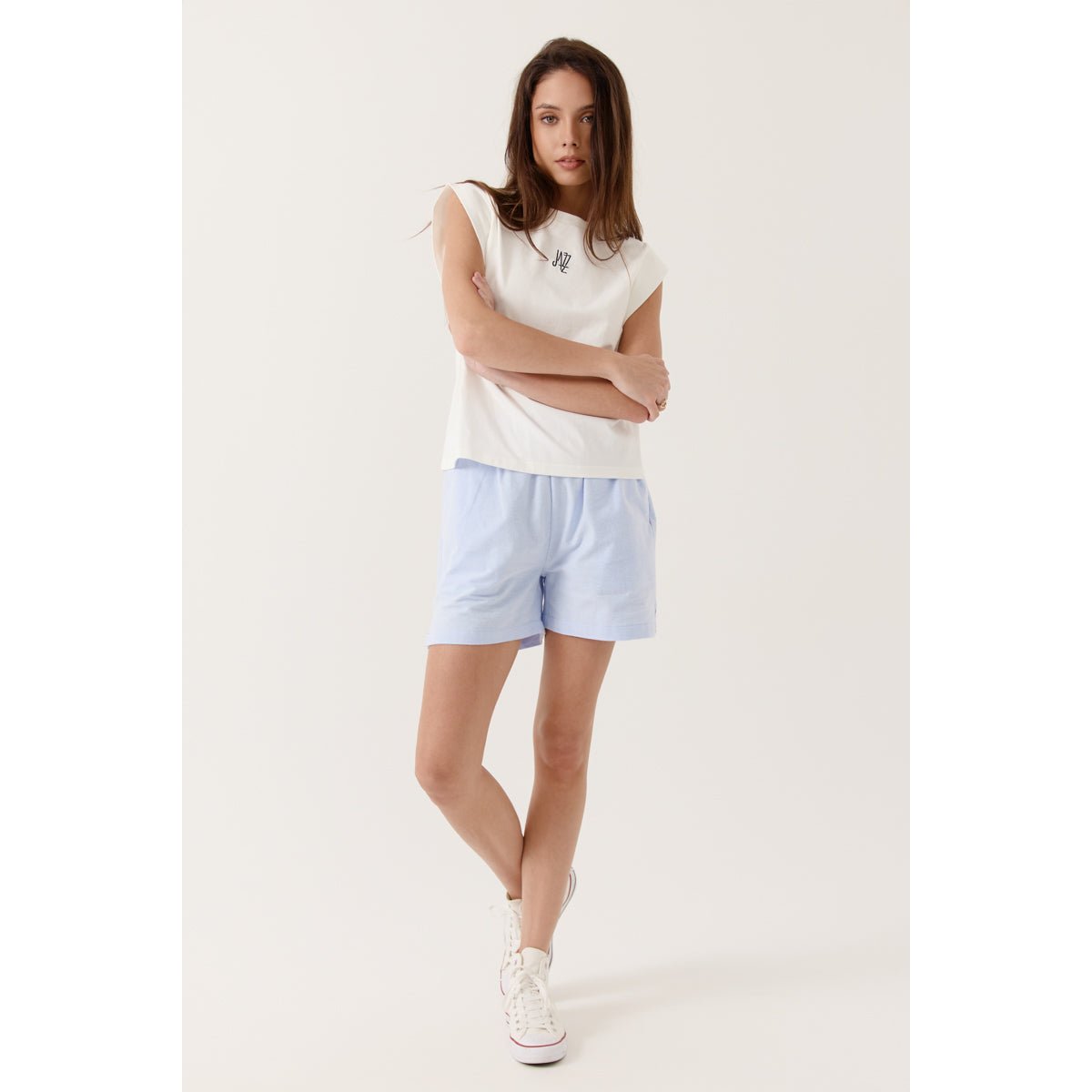 T-shirt sans manches col rond imprimé Jazz AYSORIA cream, ARTLOVE