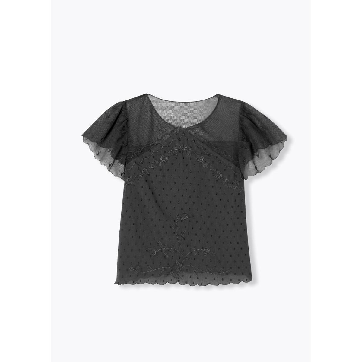 Blouse brodée gris, PROMOD