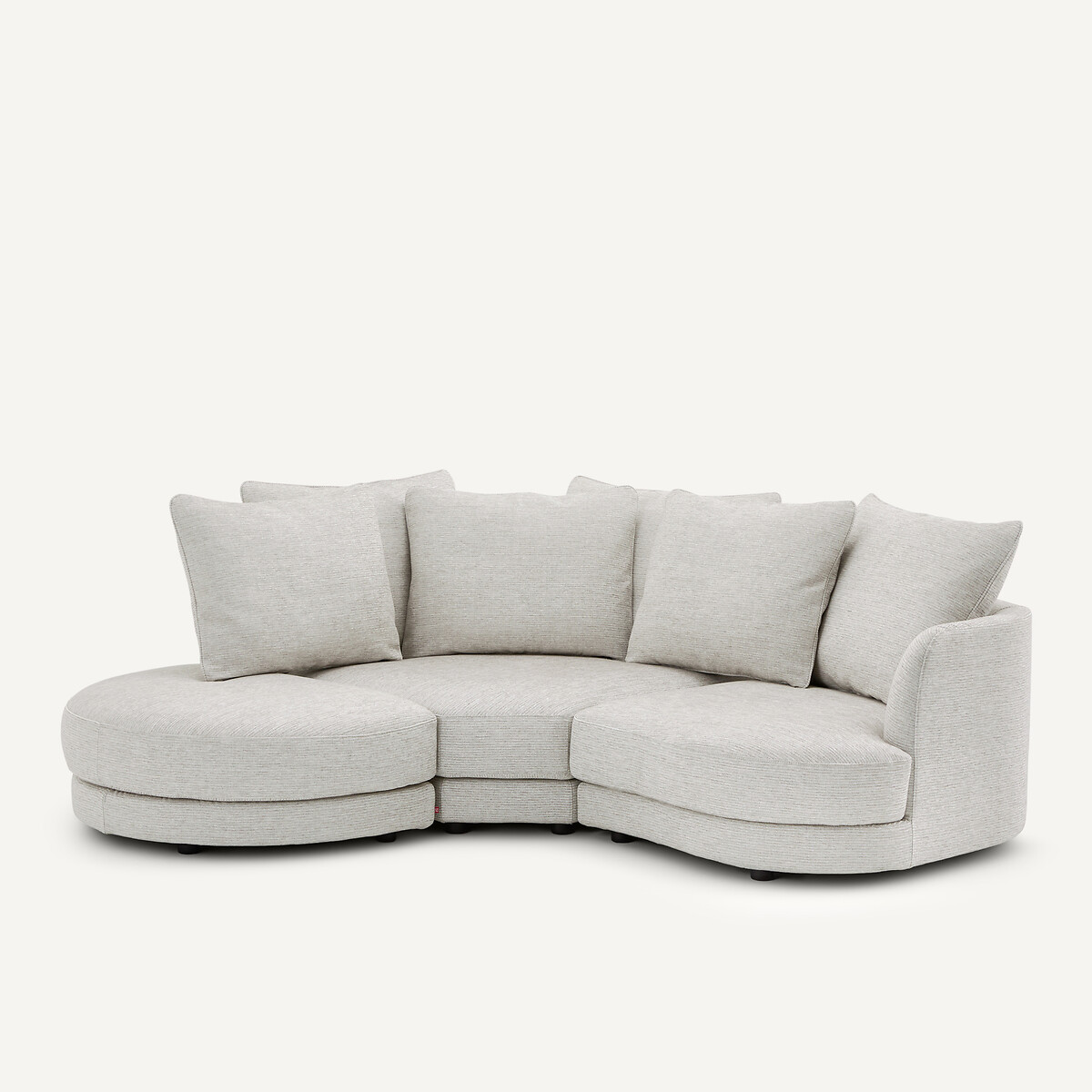 Modulares Ecksofa aus recycelter Baumwolle, TIBERIO hellgrau, AM.PM