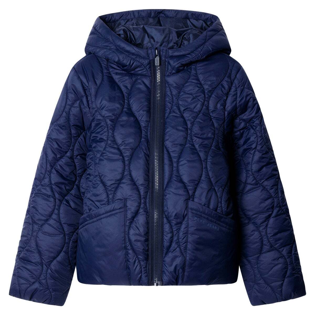 Doudoune Matelassée Avec Capuche marine, PEPE JEANS