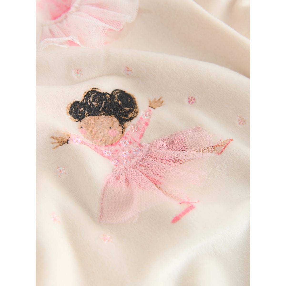 Pyjamas en polaire confortable ballerine écrue/rose, NEXT