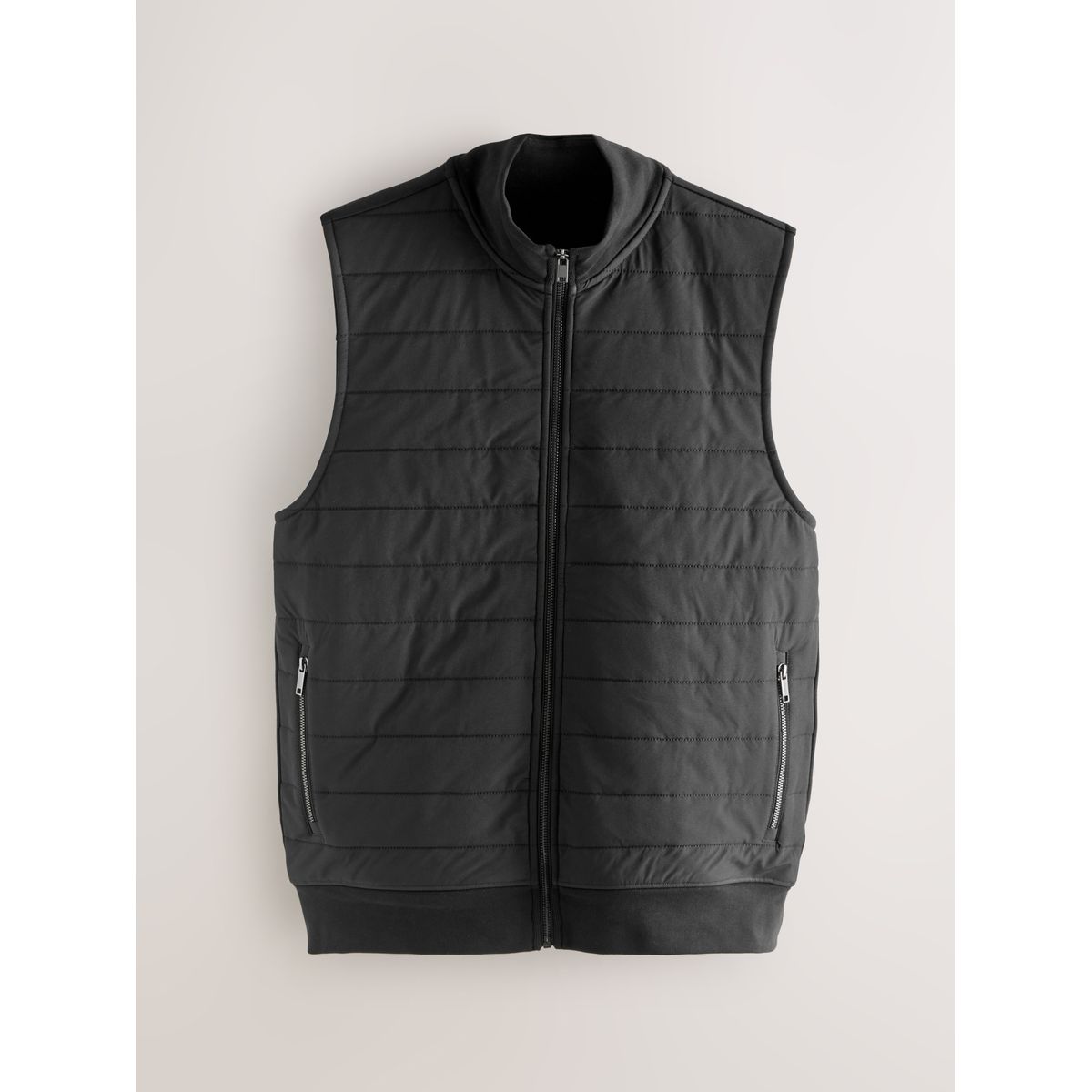 Veste zippée sans manches hybride noir, NEXT