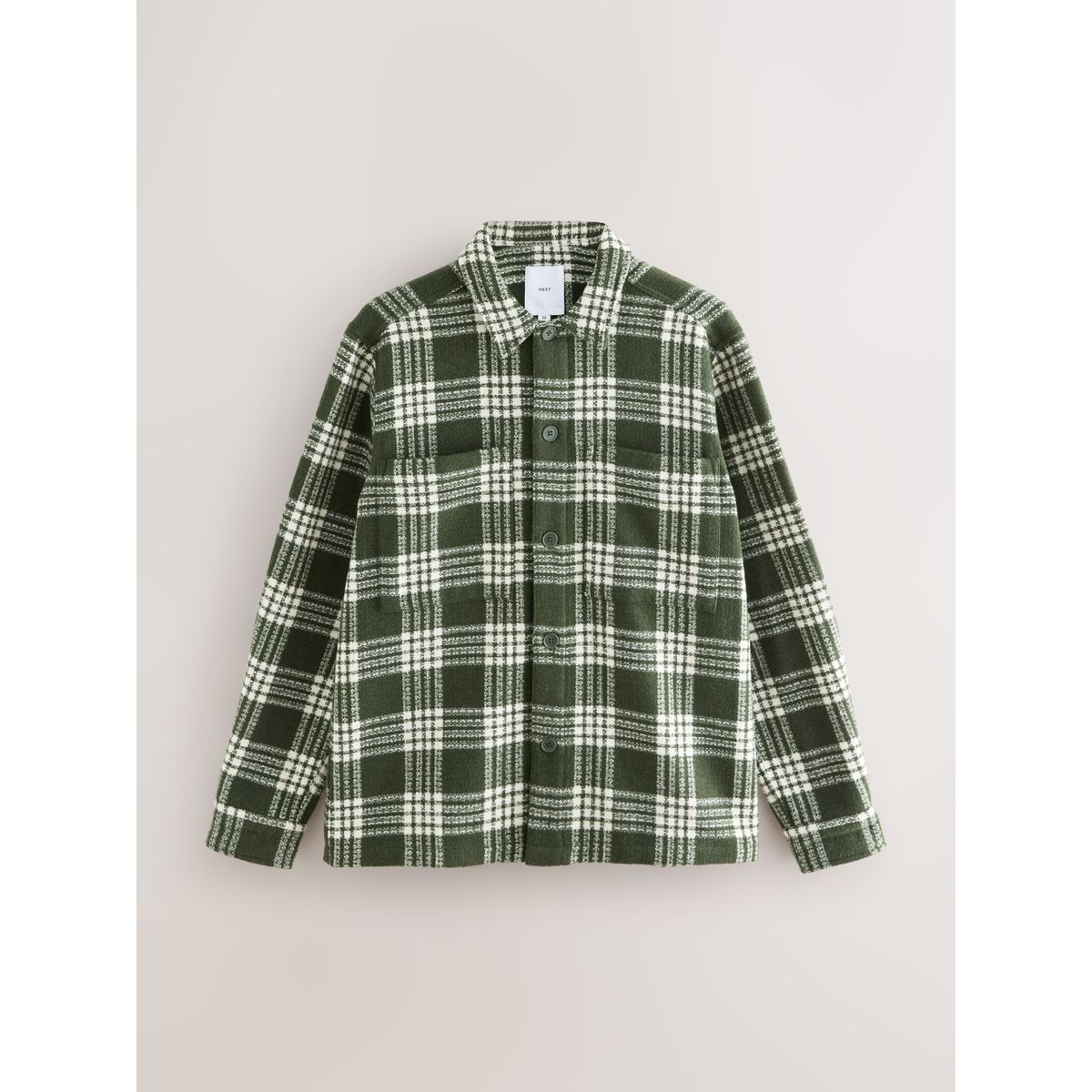 Veste-chemise en sergé à carreaux vert, NEXT