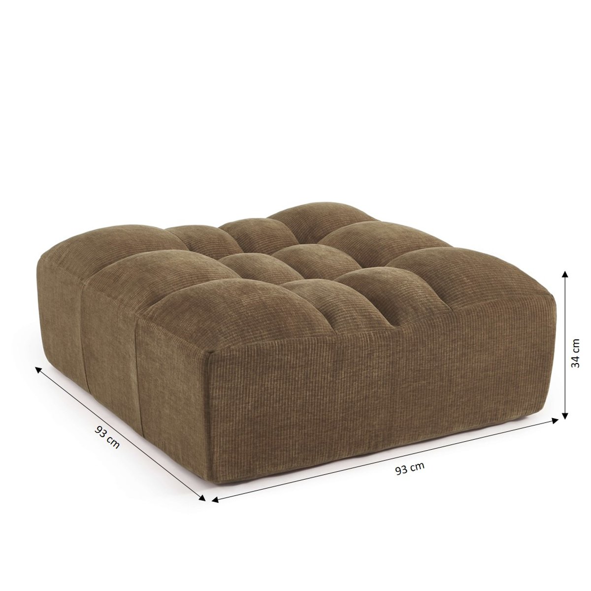 Pouf en velours JANIS marron, SORELH
