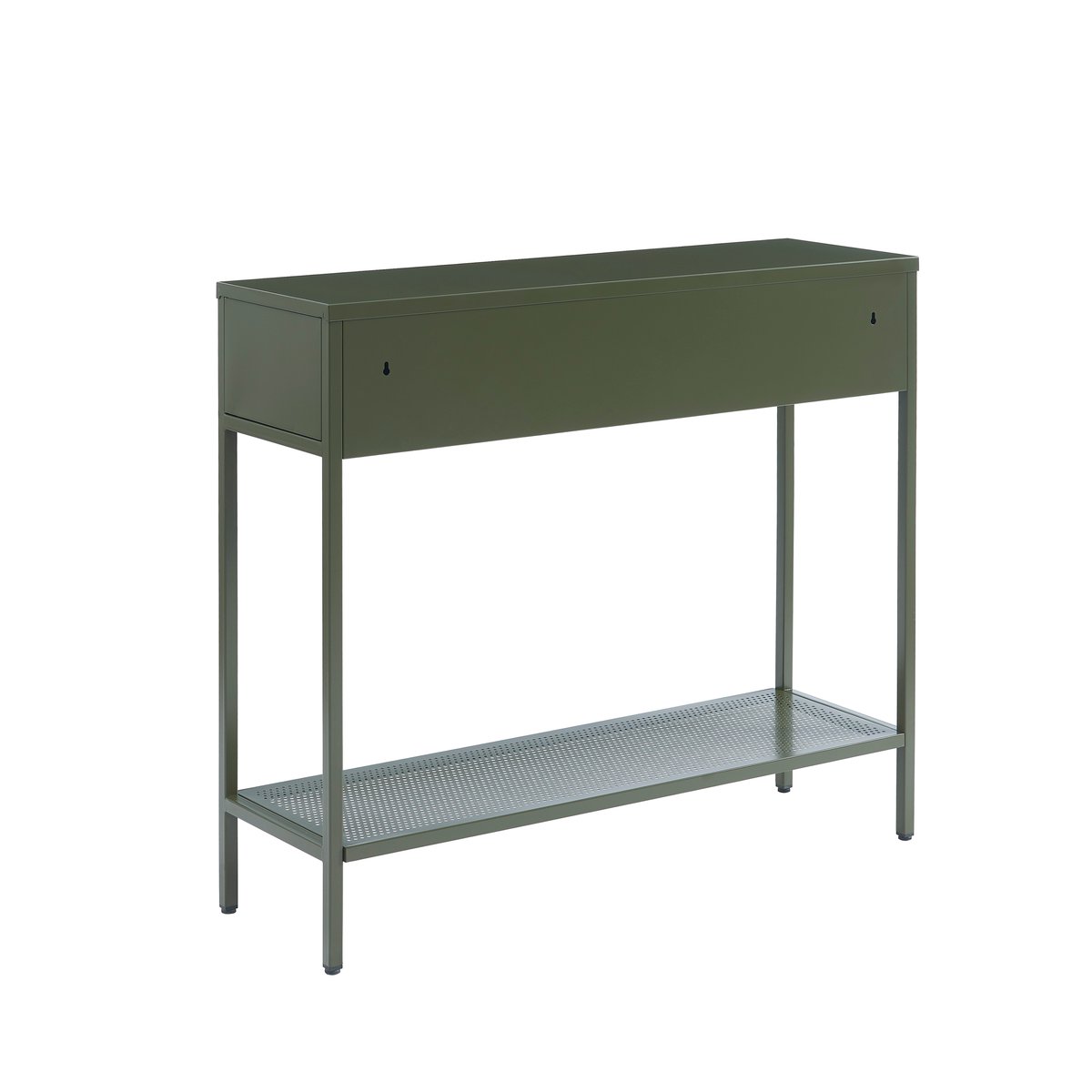 Console en acier vert olive foncé, PANTONE