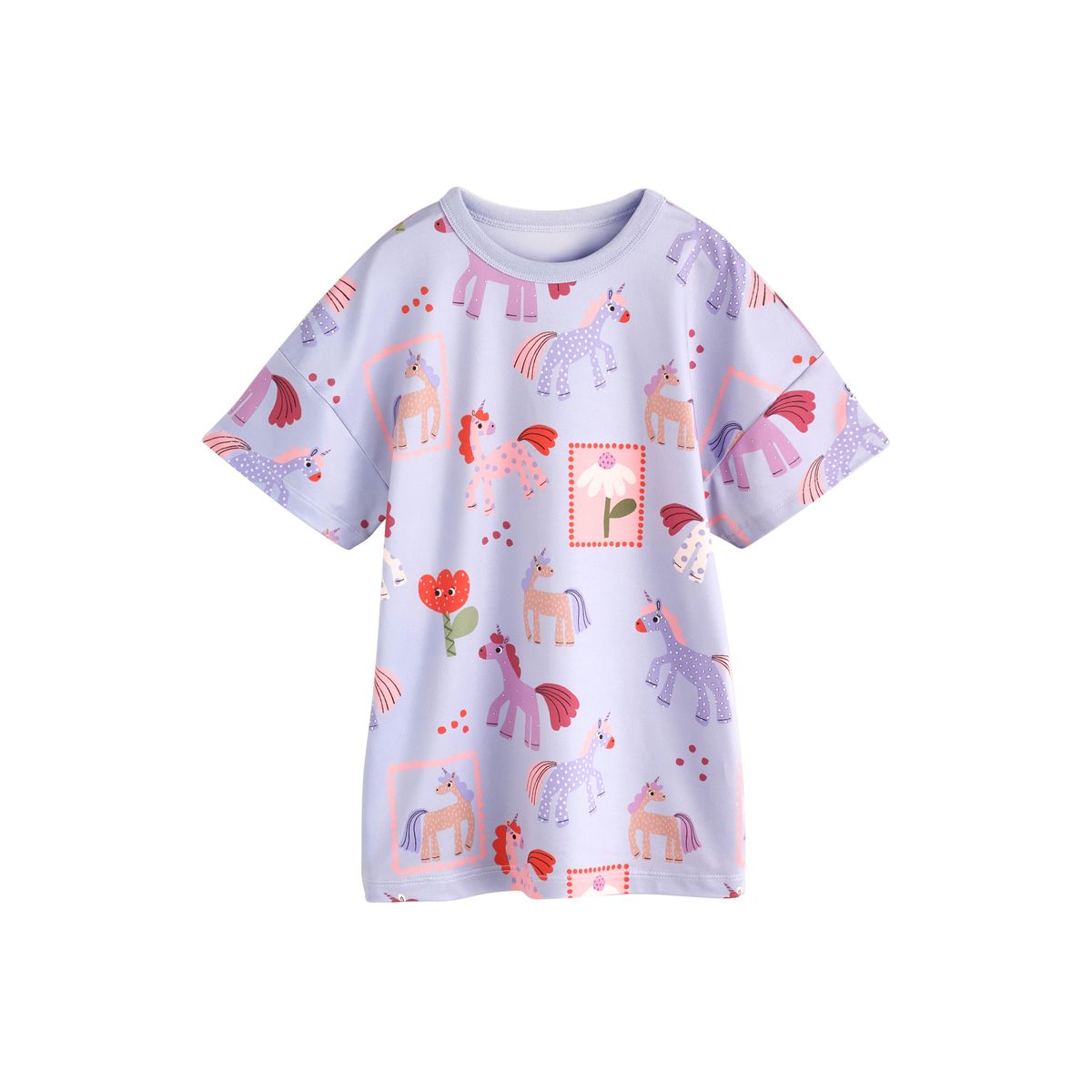 Chemise de nuit à imprimé licorne, lot 2 rose/lilas violet, NEXT