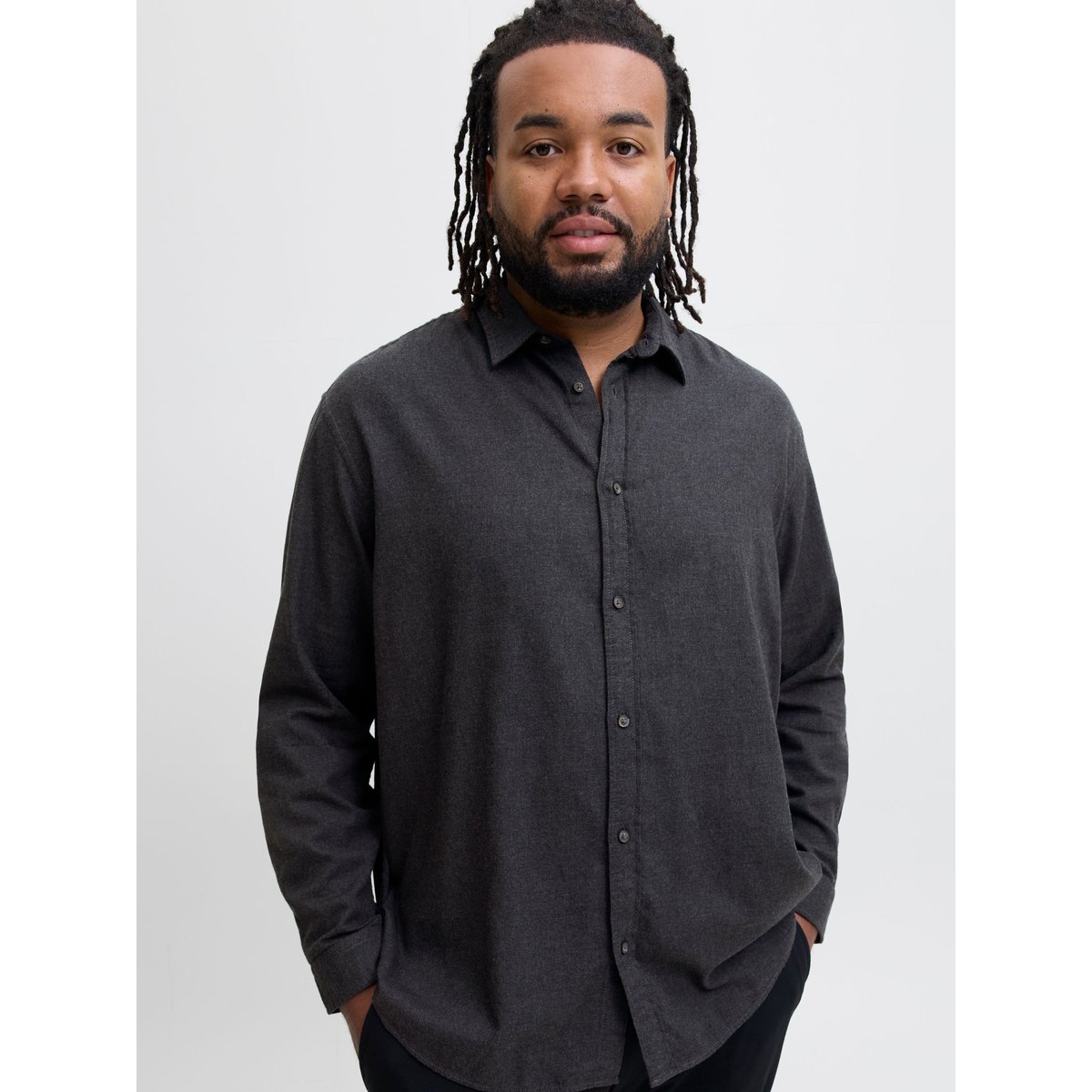 Chemise dark grey melange, JACK & JONES