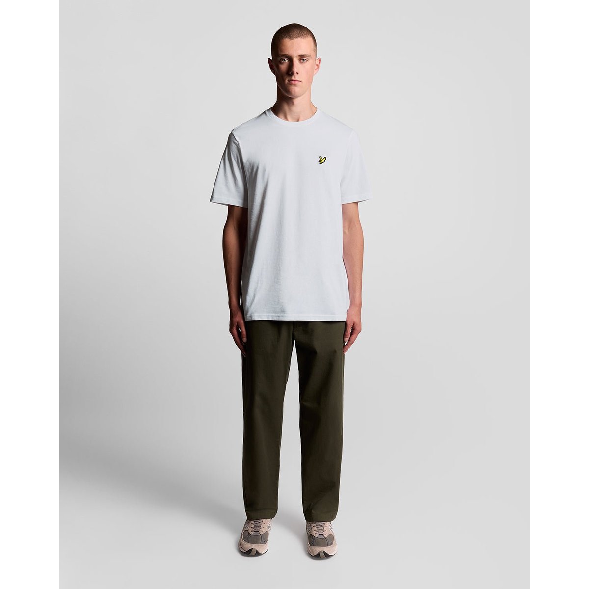 T-shirt en coton col rond blanc, LYLE & SCOTT