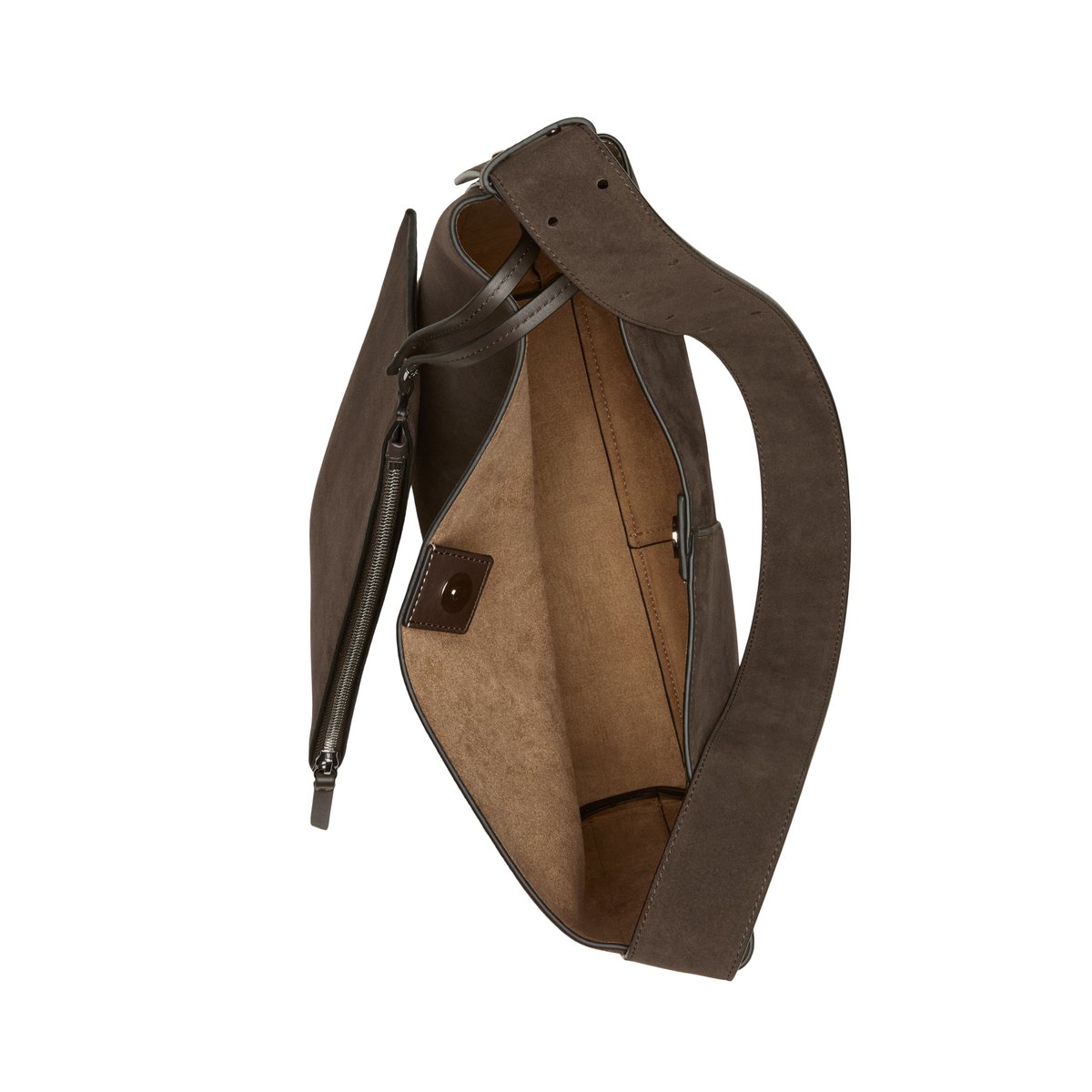 Hobo Bag moyen avec pochette intérieure amovible marron foncé, MARC O'POLO