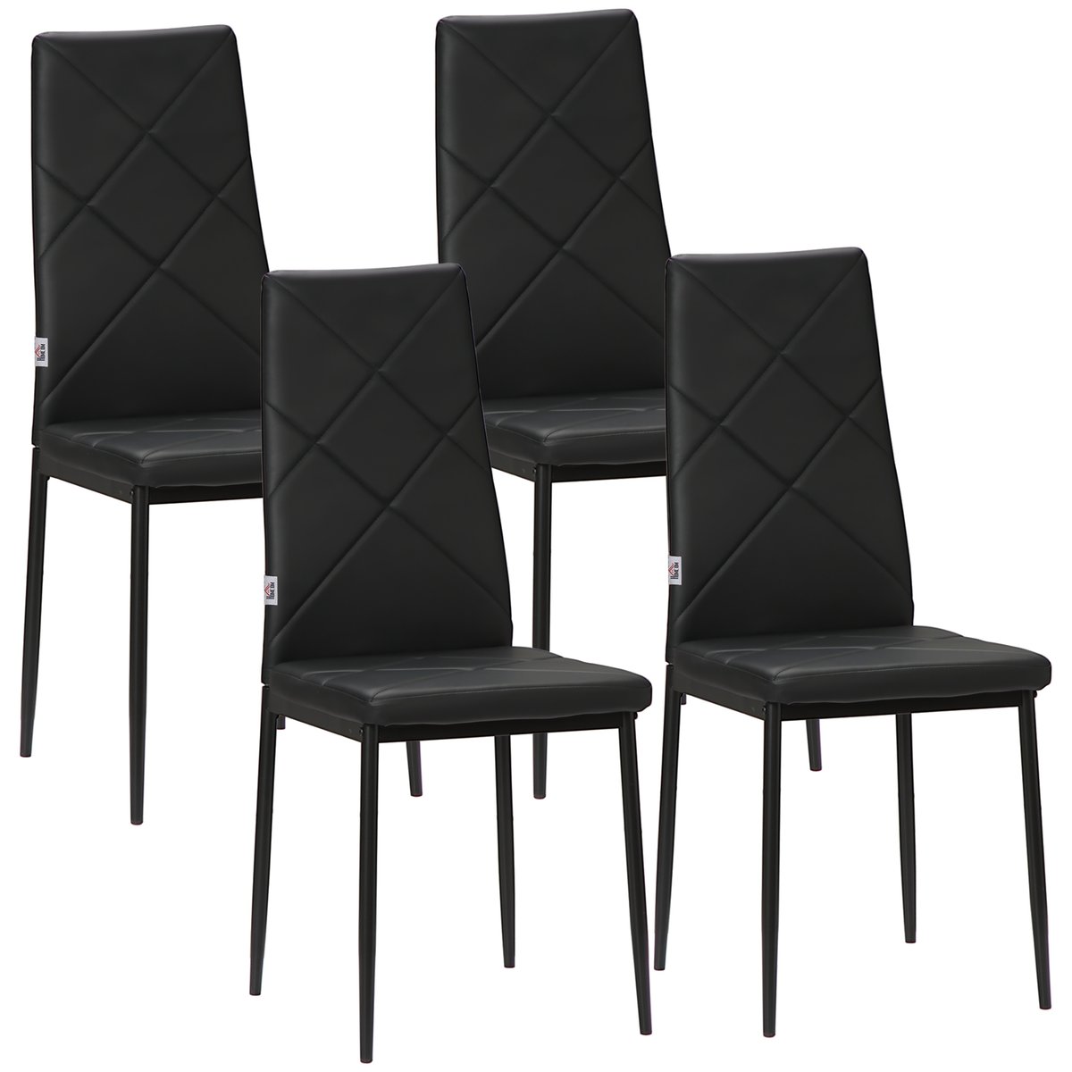 Chaise de salle à manger Revêtement noir, HOMCOM