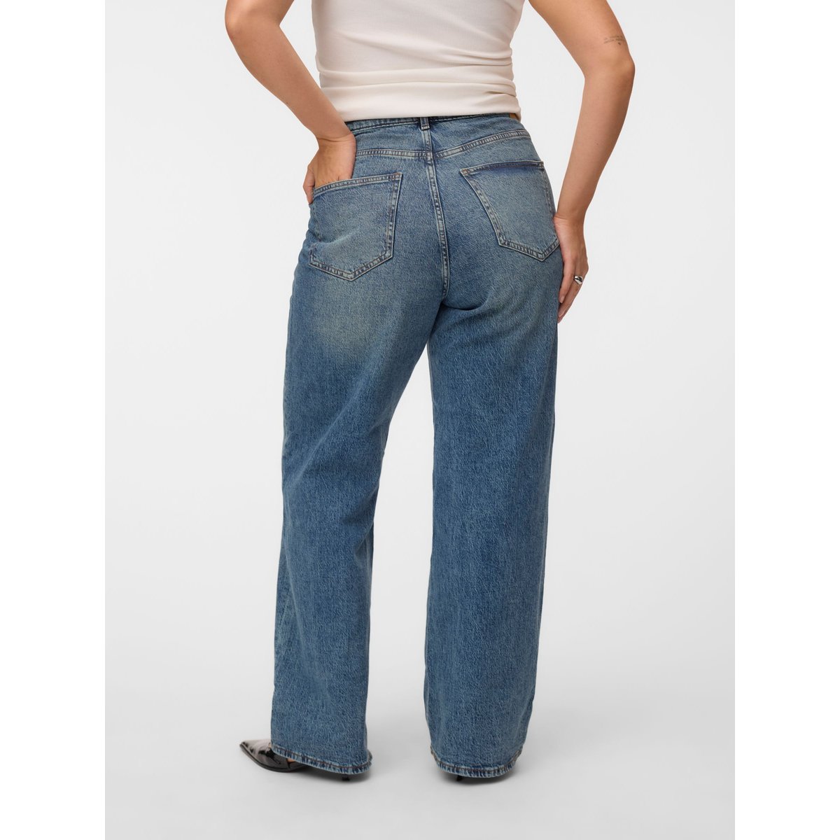 Jean À Coupe Large medium blue denim, VERO MODA