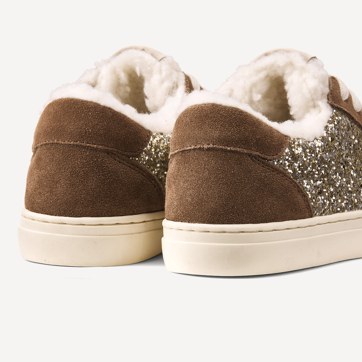 Kids Glittery Faux Fur-Lined Trainers gold-coloured, LA REDOUTE COLLECTIONS