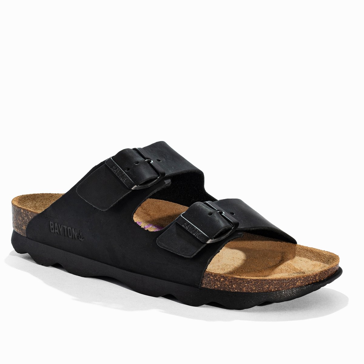 Sandales en cuir ATLAS noir, BAYTON