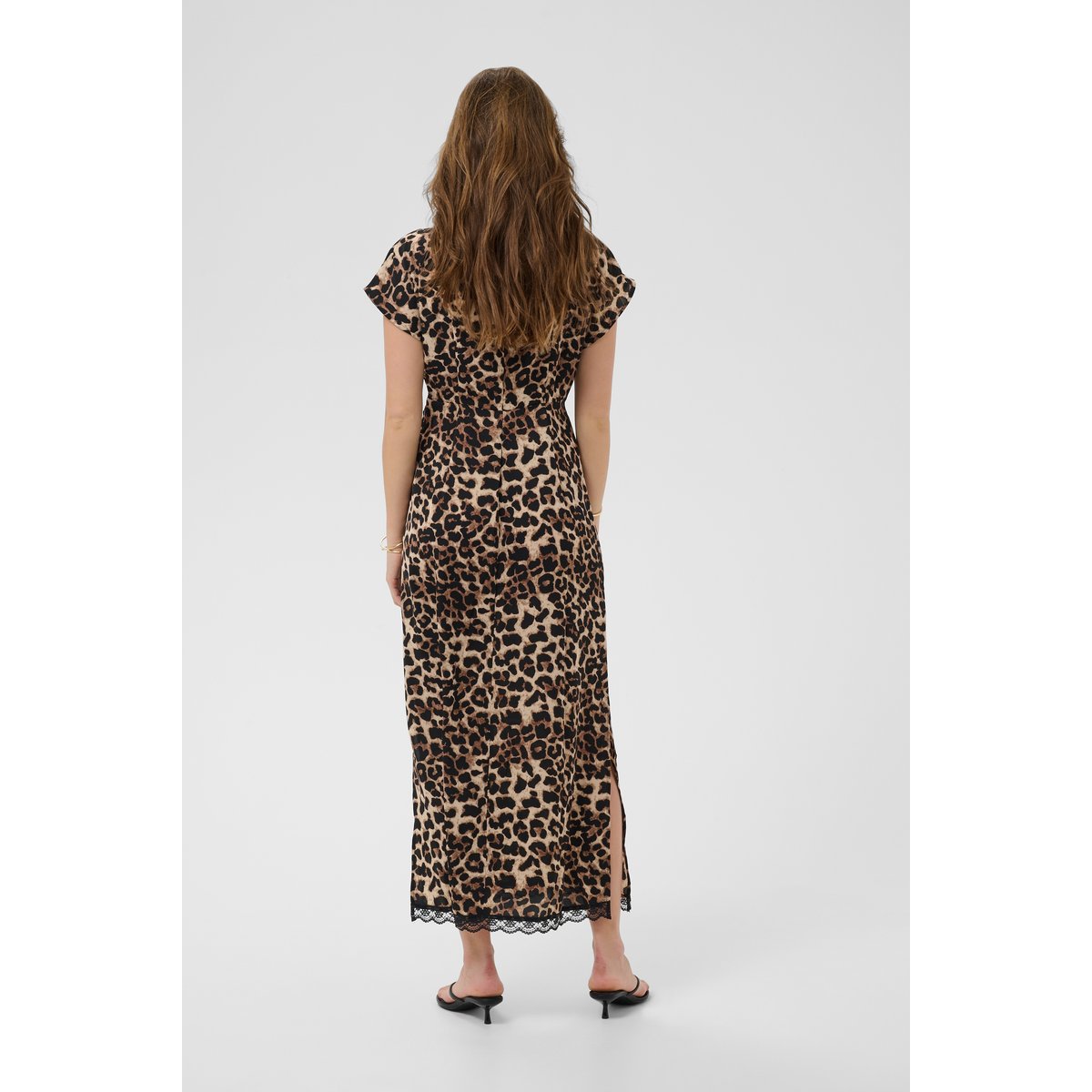 Robe beige animalier classic leopard, CREAM