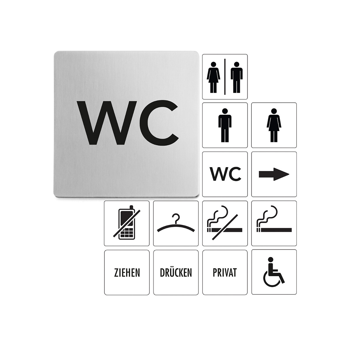 Sinal informativo "wc" Indici, ZACK inox, ZACK