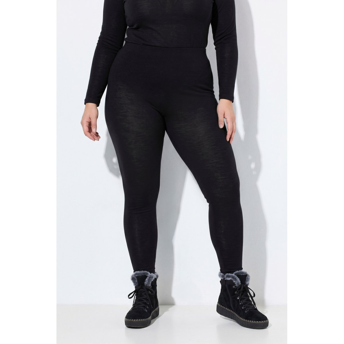 Legging thermique en maille fine noir, ULLA POPKEN