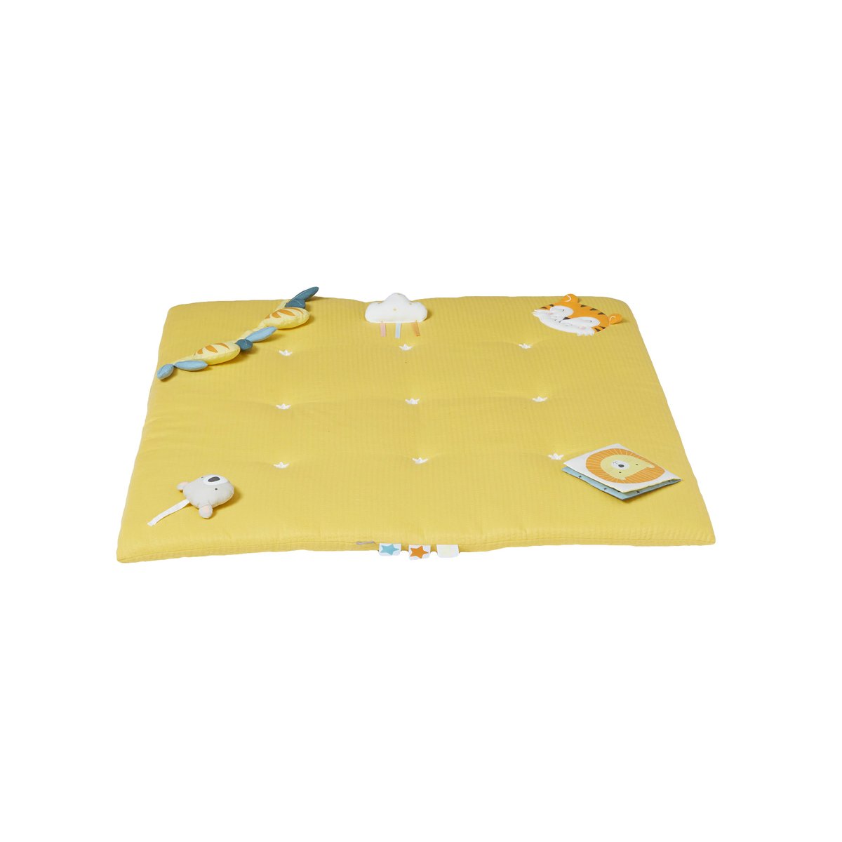 Tapis d'éveil en lange sans arche Tropik moutarde, VERTBAUDET
