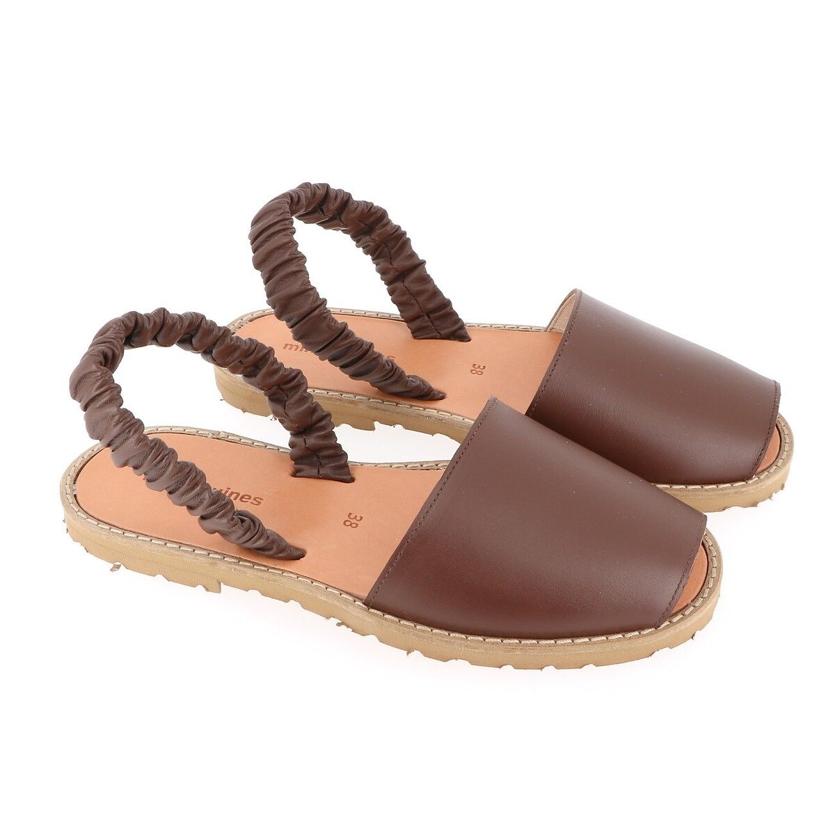 Sandales en cuir Fruncia marron, MINORQUINES