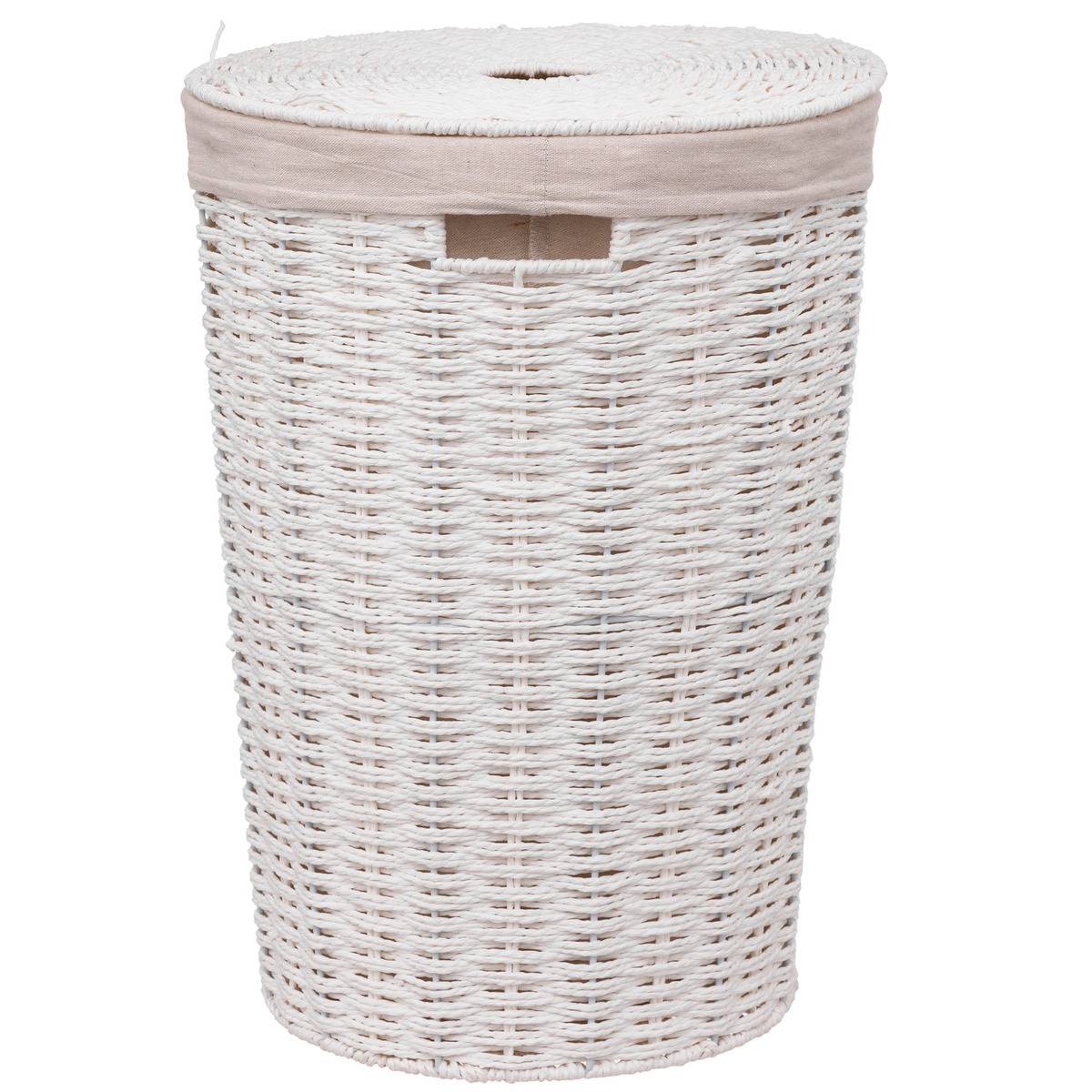 Panier à linge rond 40L VANNERIE blanc, 5FIVE SIMPLY SMART