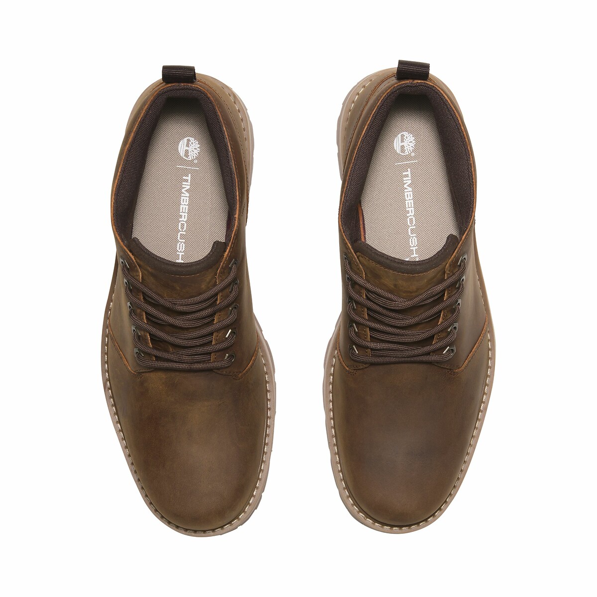 Botines de cuero con cordones BRITTON ROAD MID LACE CHUKKA marrón, TIMBERLAND