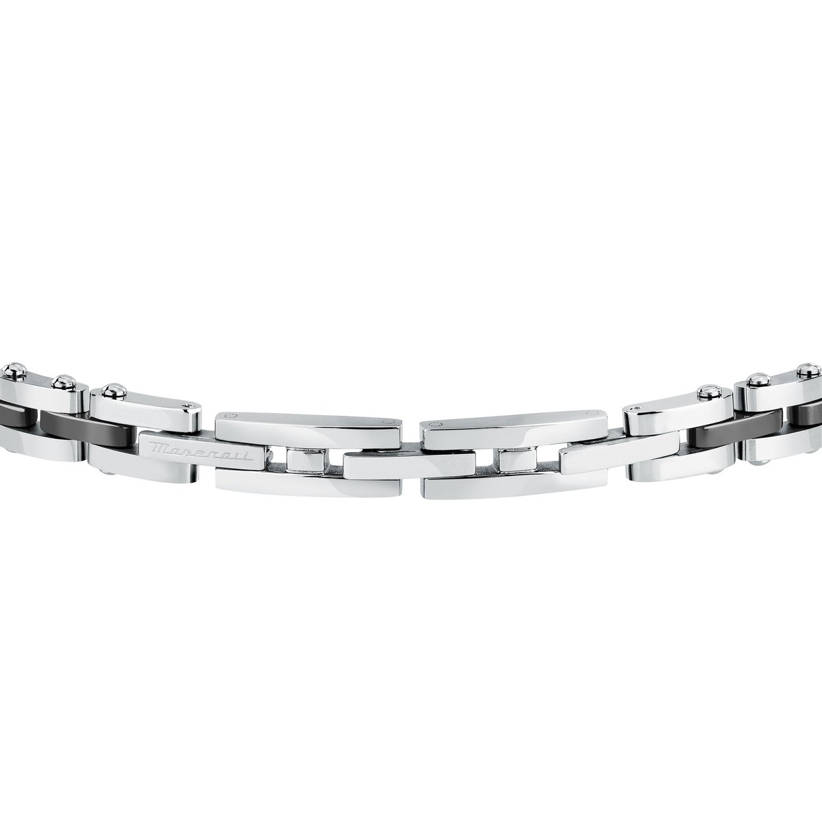 Bracelet acier, or, céramique CERAMIC GOLD argent, noir, MASERATI