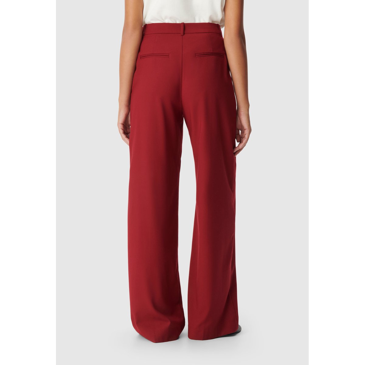 Pantalon de tailleur large rouge foncé, IKKS