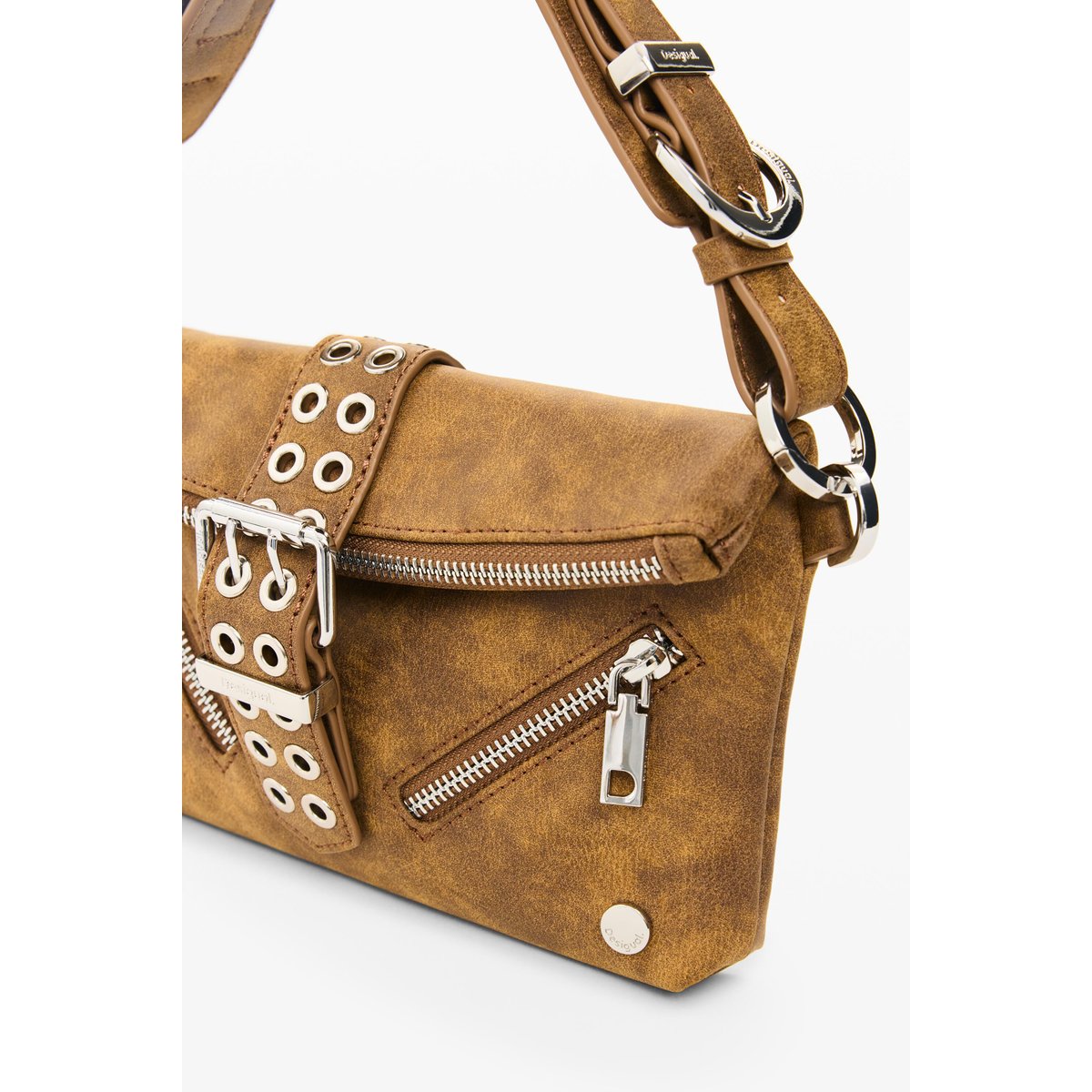 Petit sac effet cuir marron, DESIGUAL