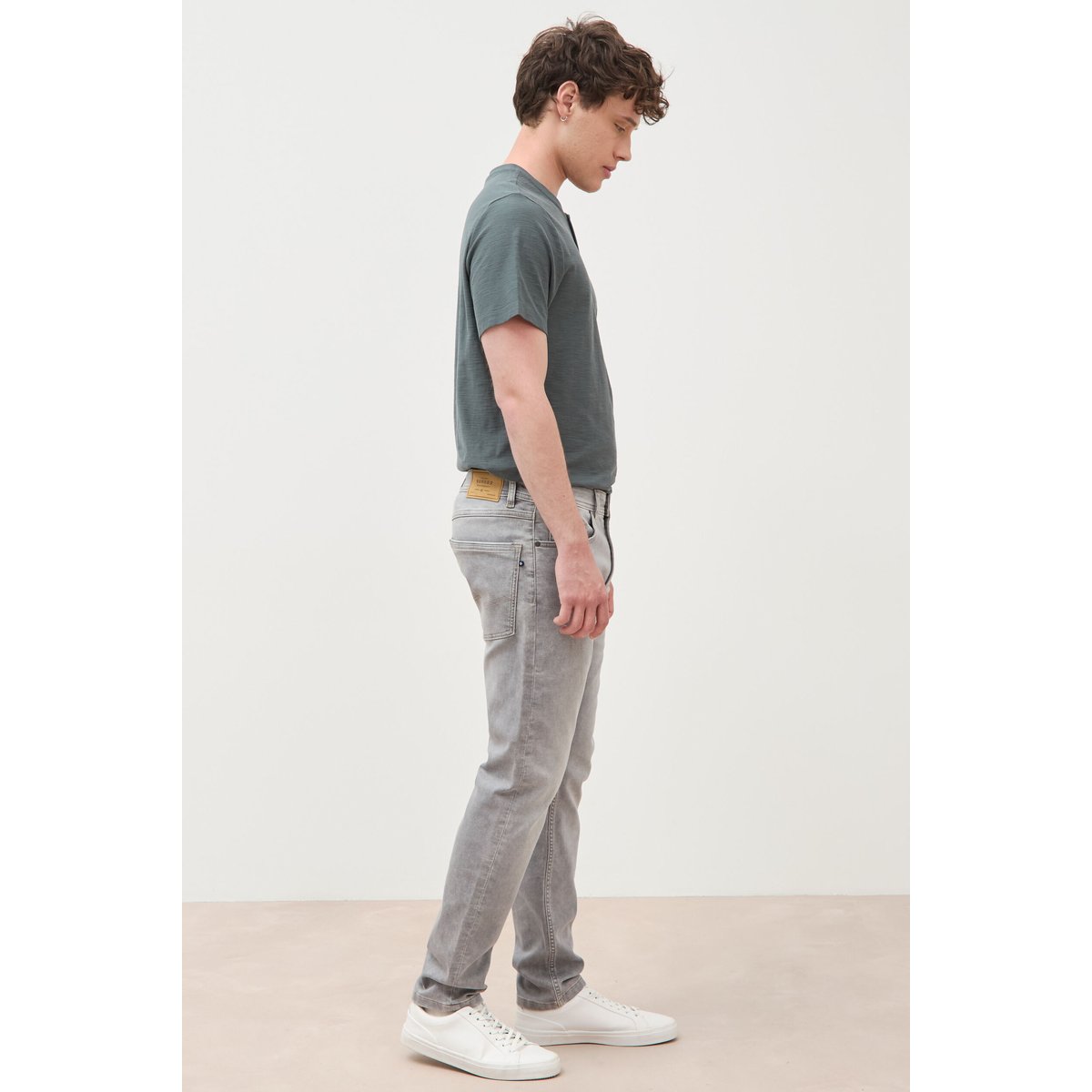 Jeans slim longueur 32 denim gris, BONOBO