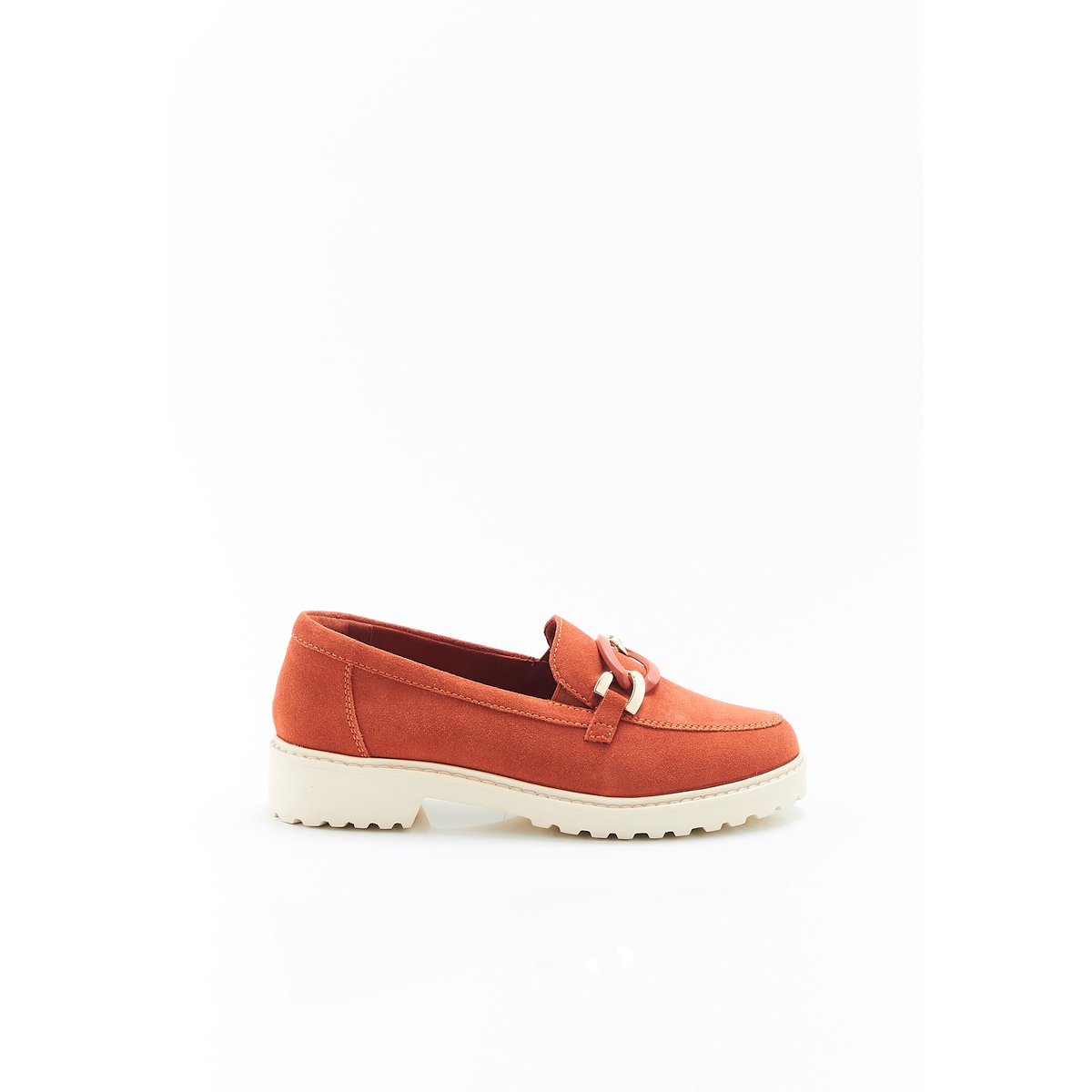 Mocassins crantés avec chaînette Amortyl rose abricot intense, DAMART