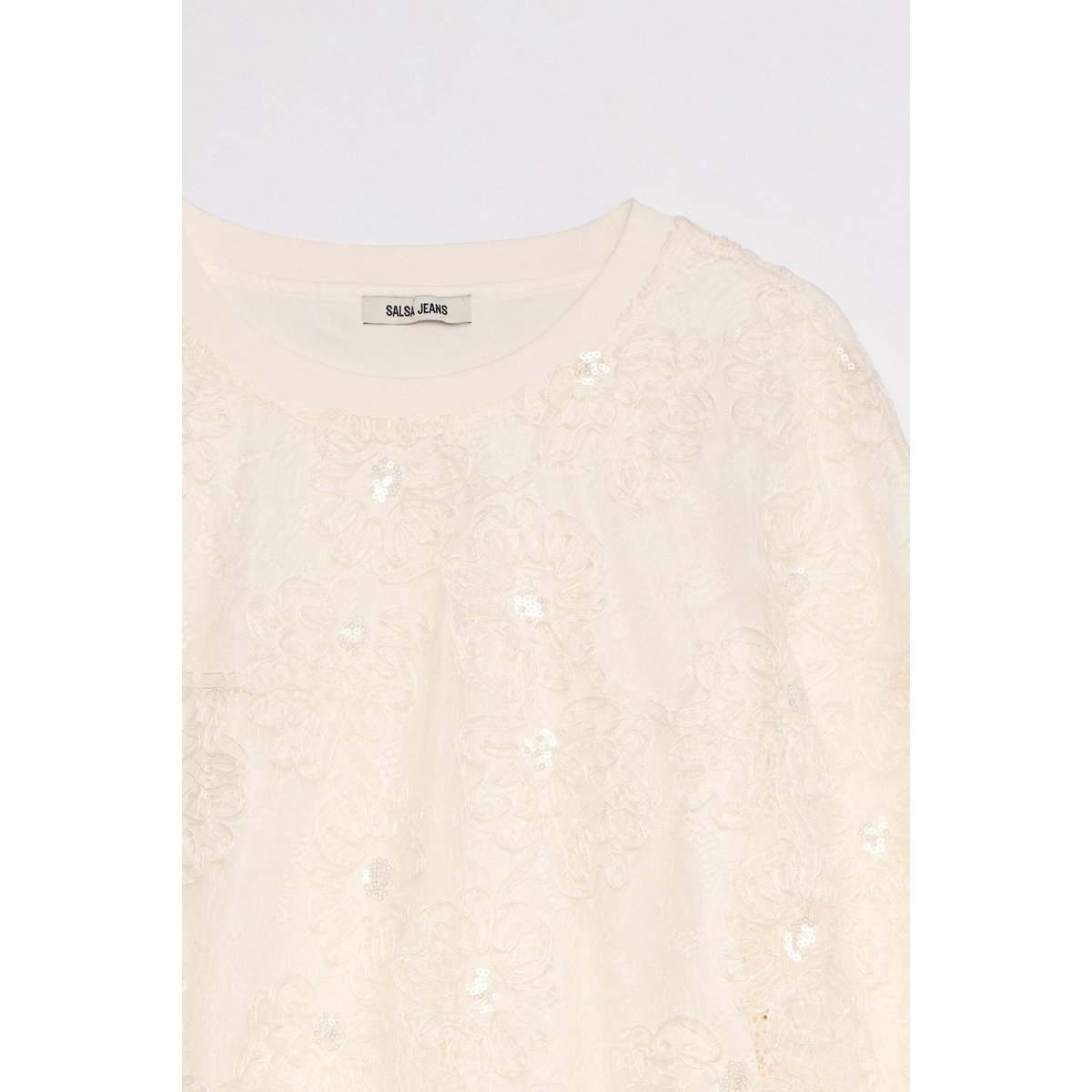 SWEAT À EFFET FLORAL 3D beige, SALSA JEANS