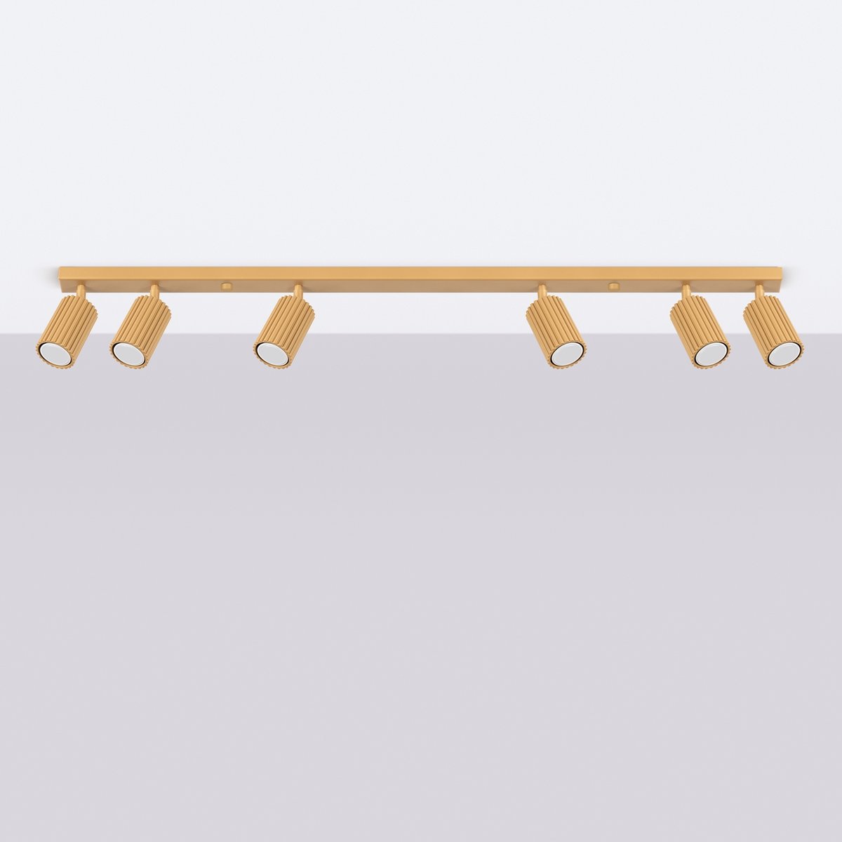 Plafonnier Aluminium Doré GU10 6 Karbon jaune, EDEN