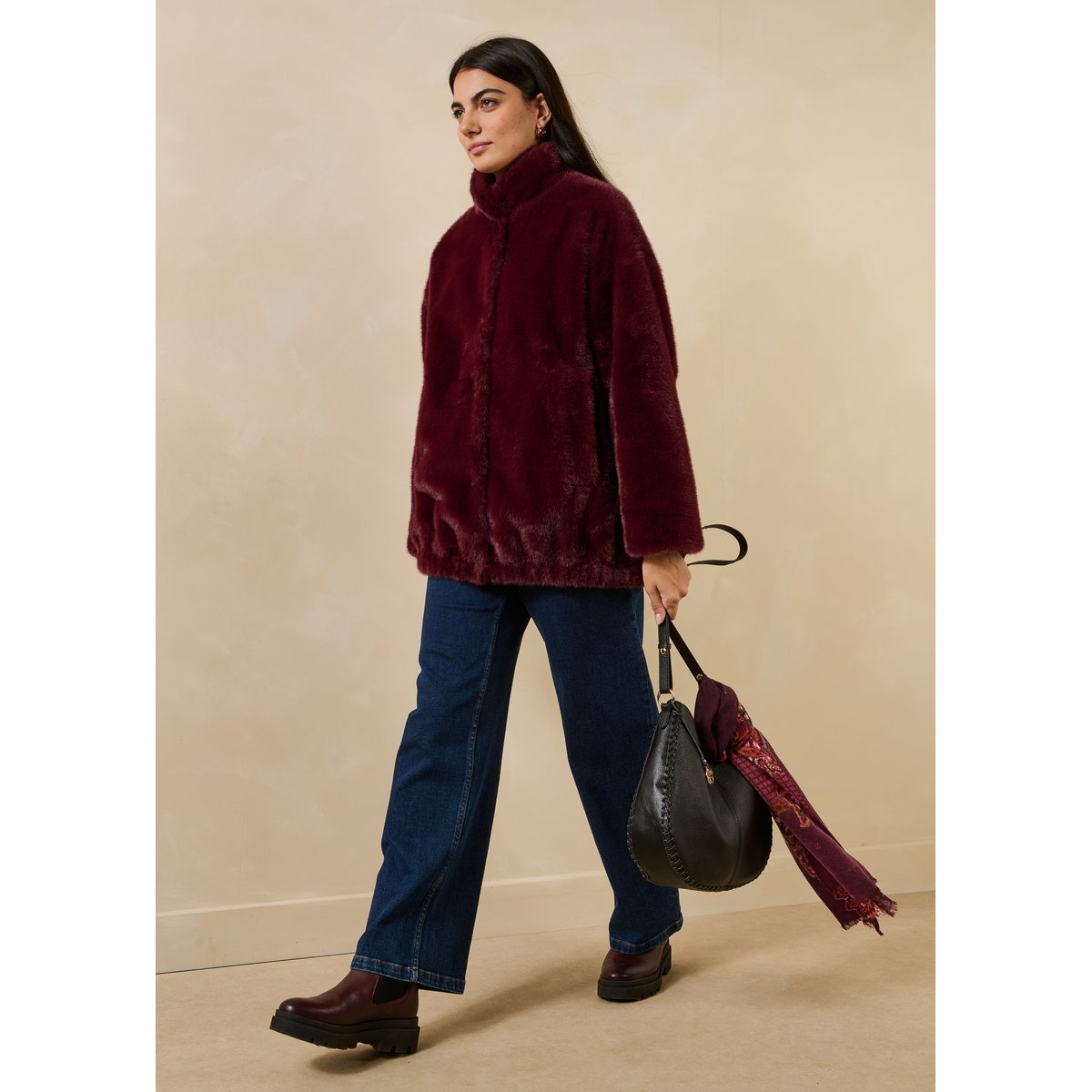 Blouson bomber oversize framboise, LA FEE MARABOUTEE