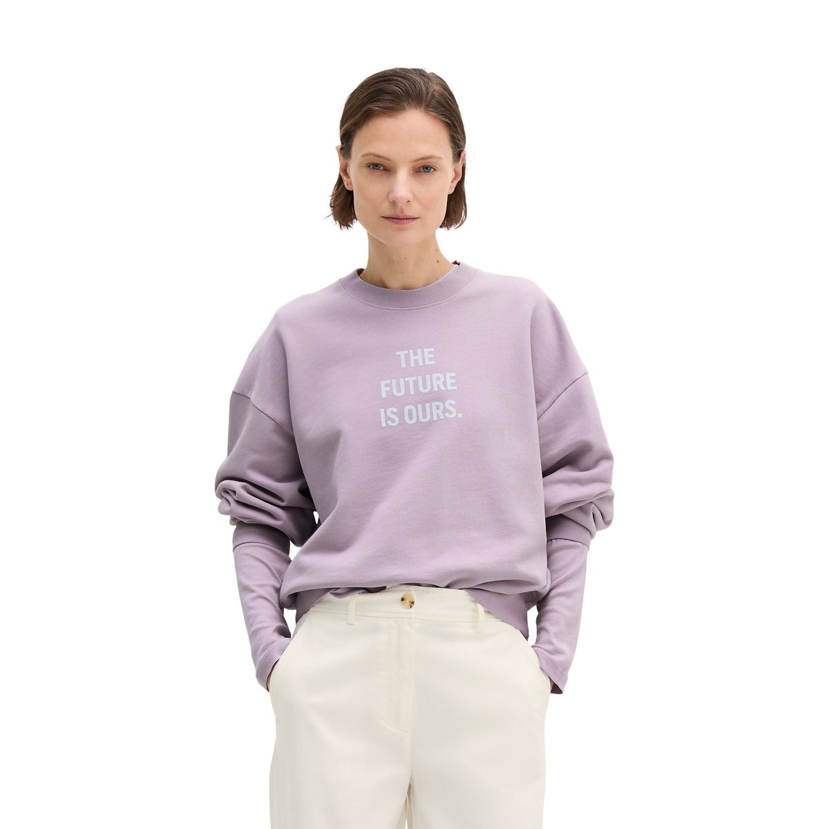 Woman's Day T-Sweatshirt loose en pur coton bio lilas, MARC O'POLO