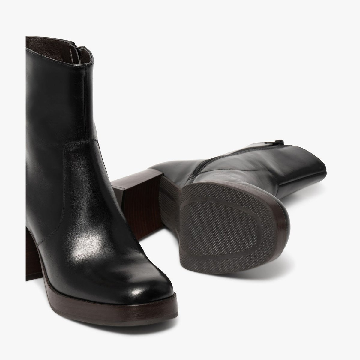 Boots À Talon en cuir EZRA noir, BOCAGE